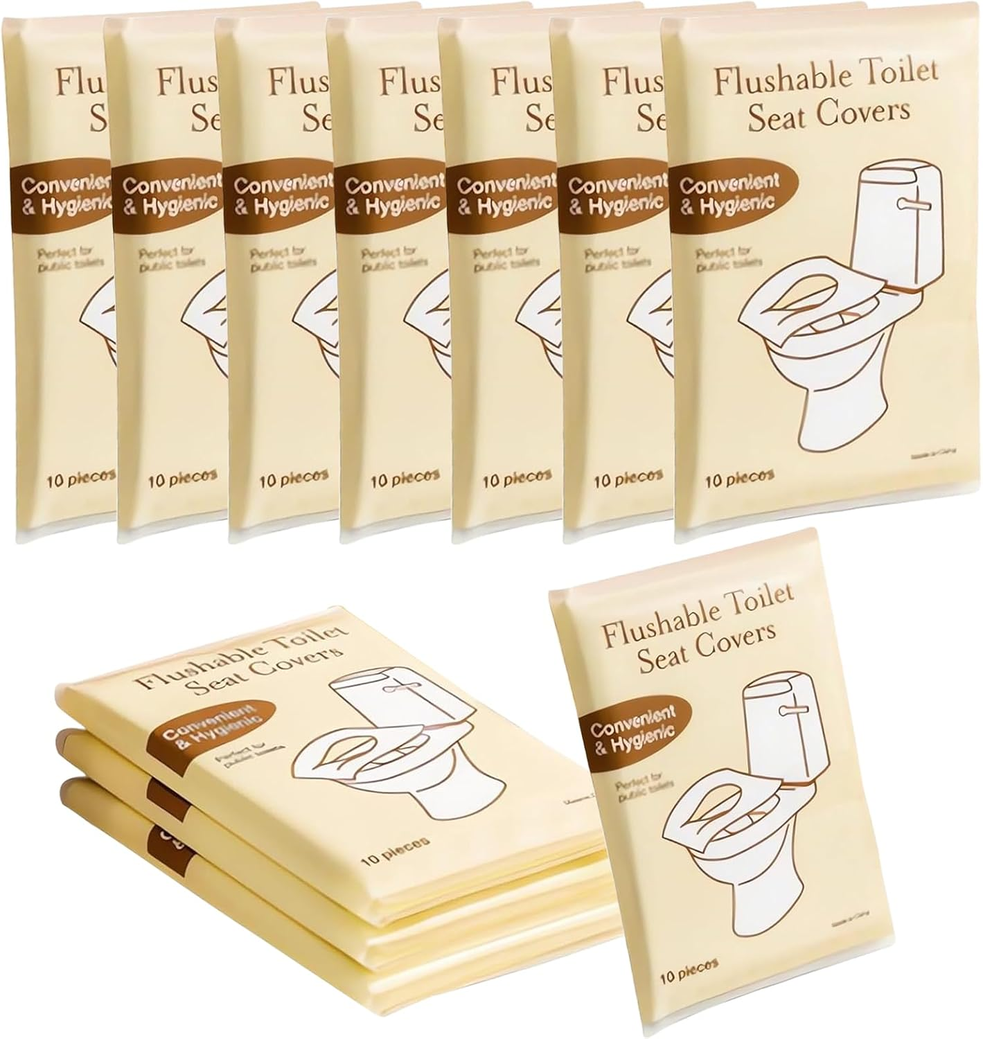 Tehttz 100Pcs Disposable Toilet Seat Covers, Disposable Paper Toilet Seat Cover Toilet Seat Liner Toilet Seat Mat for Public Restrooms, Airplane, Road Trips, Camping image number 2