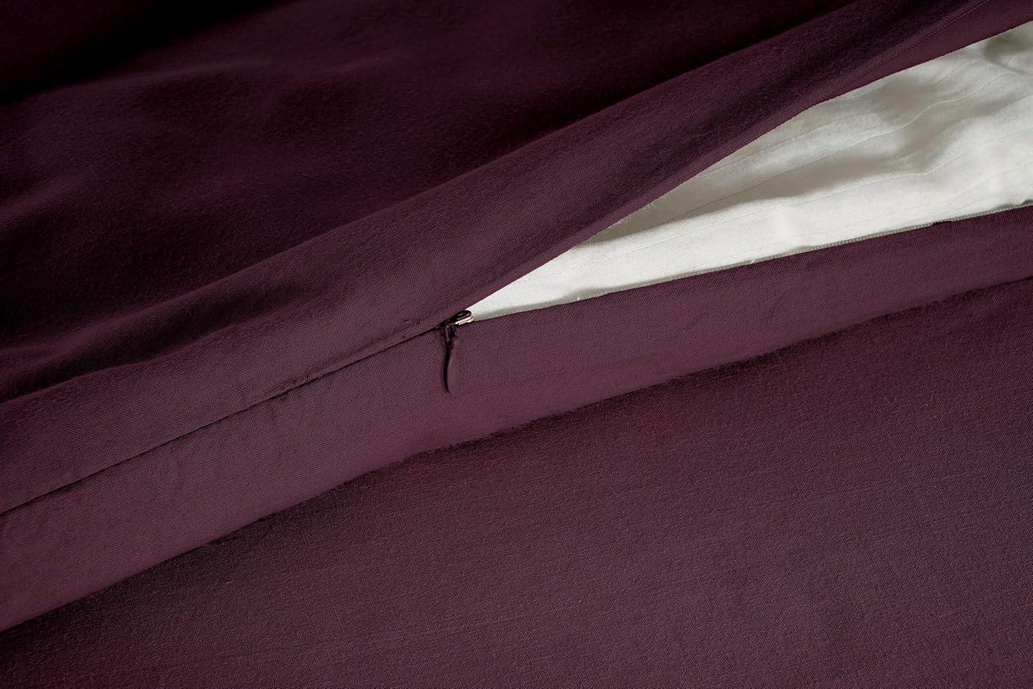 Lane Linen 100% Organic Cotton Duvet Cover 2-Piece Set (1 Duvet Cover, 1 Pillowcase), Windsor Wine, Single Quilt Cover image number 4