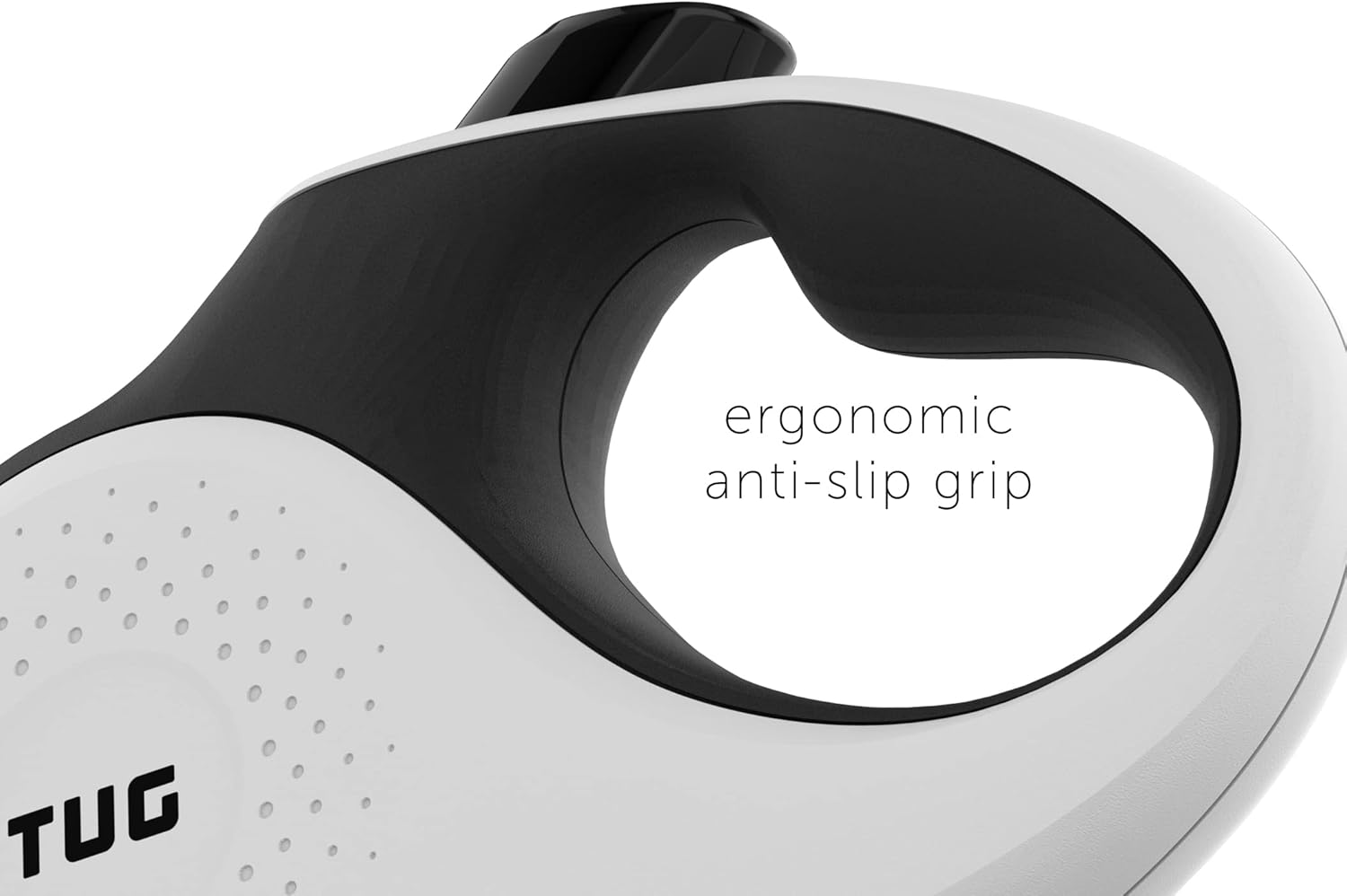 TUG 360&deg; Tangle-Free Retractable Dog Lead for up to 50 Kg Dogs | 5 M Strong Nylon Tape | One-Handed Brake, Pause, Lock (Large, White) image number 2