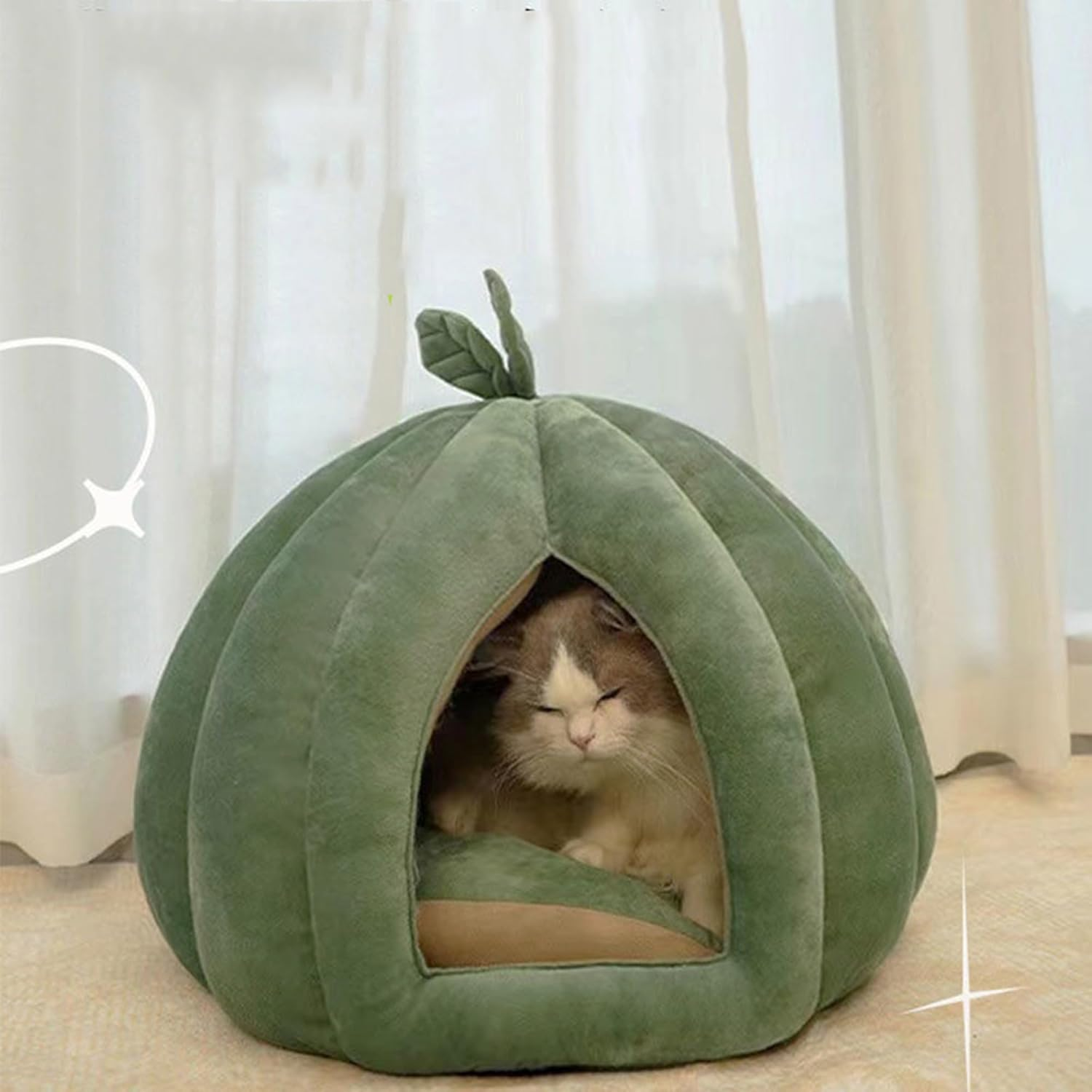 Cat Cave for Indoor, Cat Cave Bed Igloo, Kitten Puppy Cuddly Pet House, Kitten Tent House Warm Cosy Puppy Pet Bed with Removable Washable Cushion Pillow (50 * 50 * 45Cm) image number 2