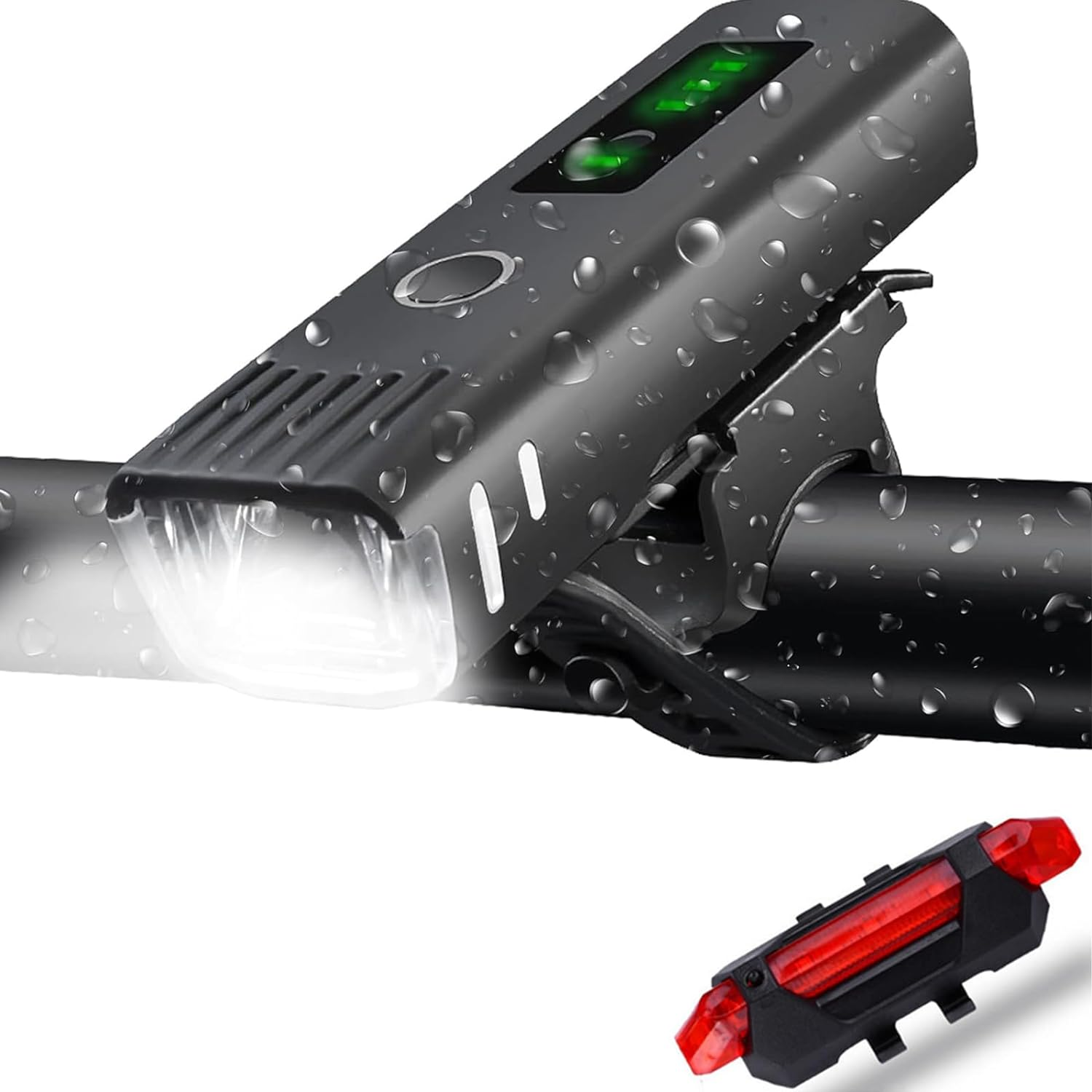 Bike Lights ，Front Back Rechargeable USB-C Led Rechargeable Bike Lights， 4 Modes, Smart Sensor Headlights, Bike Tail Lights, Waterproof IP65, Suitable for Road/Mountain Bikes image number 1