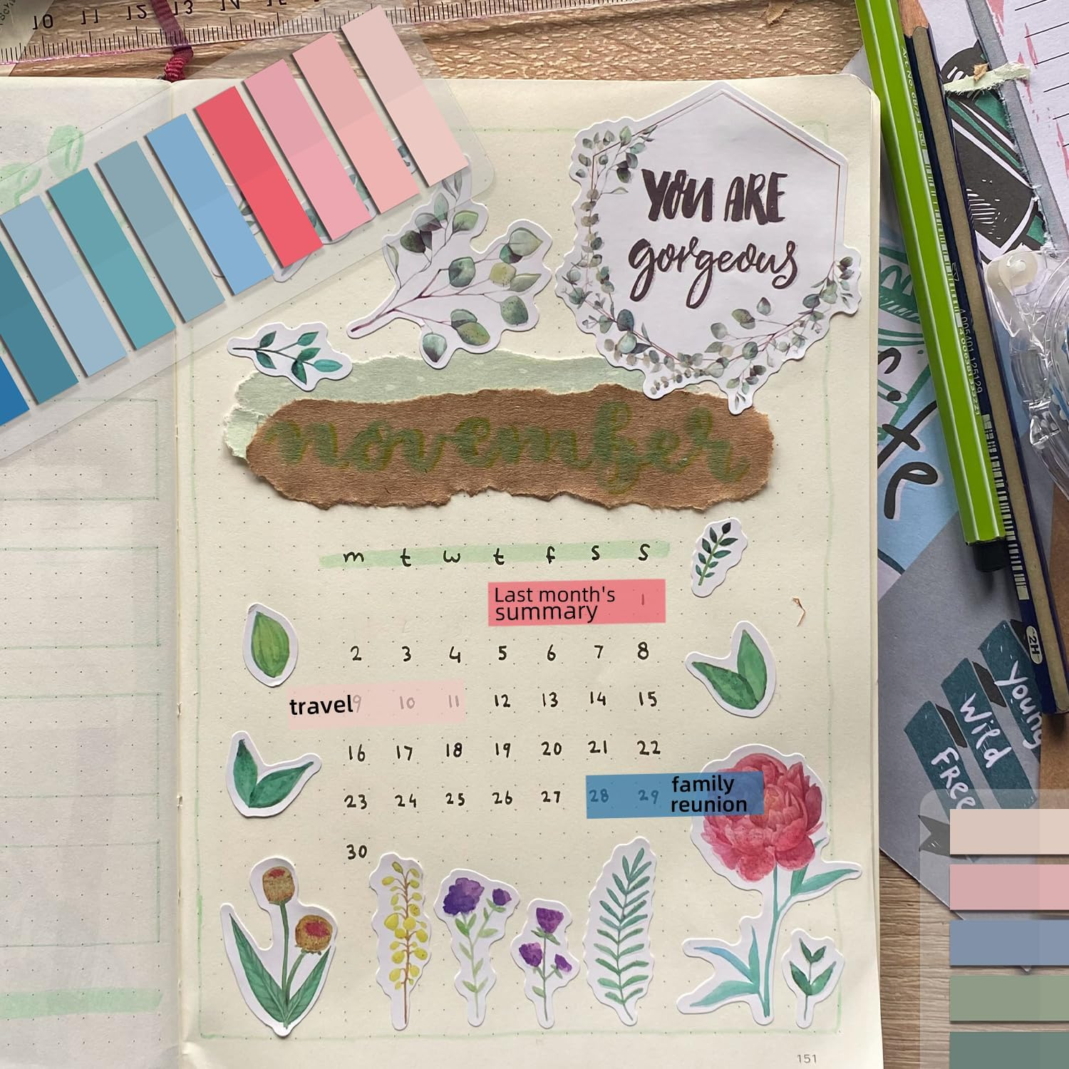 LEEGAWU 4000Pcs Sticky Tabs for Annotating Books Tabs Morandi Sticky Flags Clear Transparent Page Markers Strip Page Flags Colored Tabs,Multi-Colored Writable and Repositionable Book Flags Strip image number 4