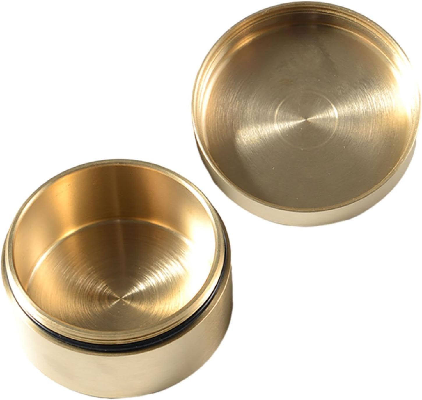 Colaxi Brass Pill Case Pocket Pill Container Multipurpose Portable Dustproof round Pill Box Sealed Container for Outdoor Working image number 2