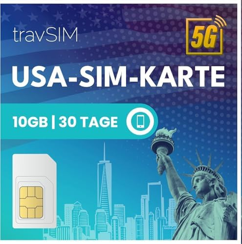 SIM Card USA Travsim | 10GB Mobile Data with 4G/5G Speeds for the USA - Full Access to Google, Facebook, Whatsapp & More | SIM USA Plan with 30 Days Validity image number 5