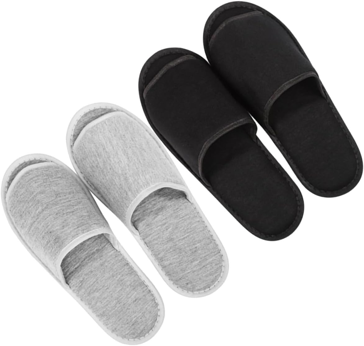 WOFASHPURET 2 Pairs Portable Foldable Travel Slippers Lightweight Disposable Spa Guest Slippers for Bedroom Hotel Salon Use Comfortable Fabric Unisex Design image number 3