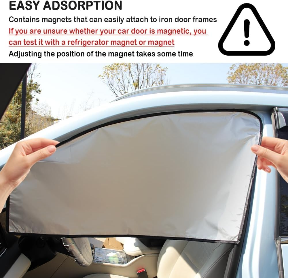 Magnetic Car Window Shade - Full Blackout for UV Block&Privacy Protection with Car Side Window Sun Shade- Universal Suv,Truck,Auto Privacy Shades (A-Side Window/4Pcs) - A-Rear Window/2Pcs image number 4
