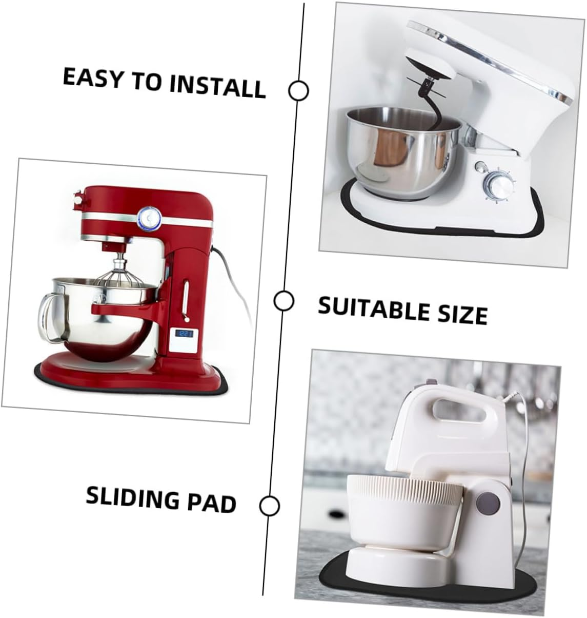 KICHOUSE 2Pcs Mixing Made Easy Mixer Sliding Mats Appliance Slider Rubber Pads for Movers image number 5