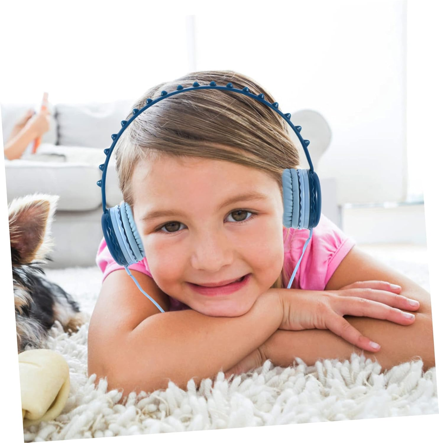 OKUMEYR over Ear Headphones Dinosaur Shape Wired Headset with Soft Breathable Ear Pads for Comfortable Noise Isolating Headband for Travel Study and Outdoor Activities Compatible With