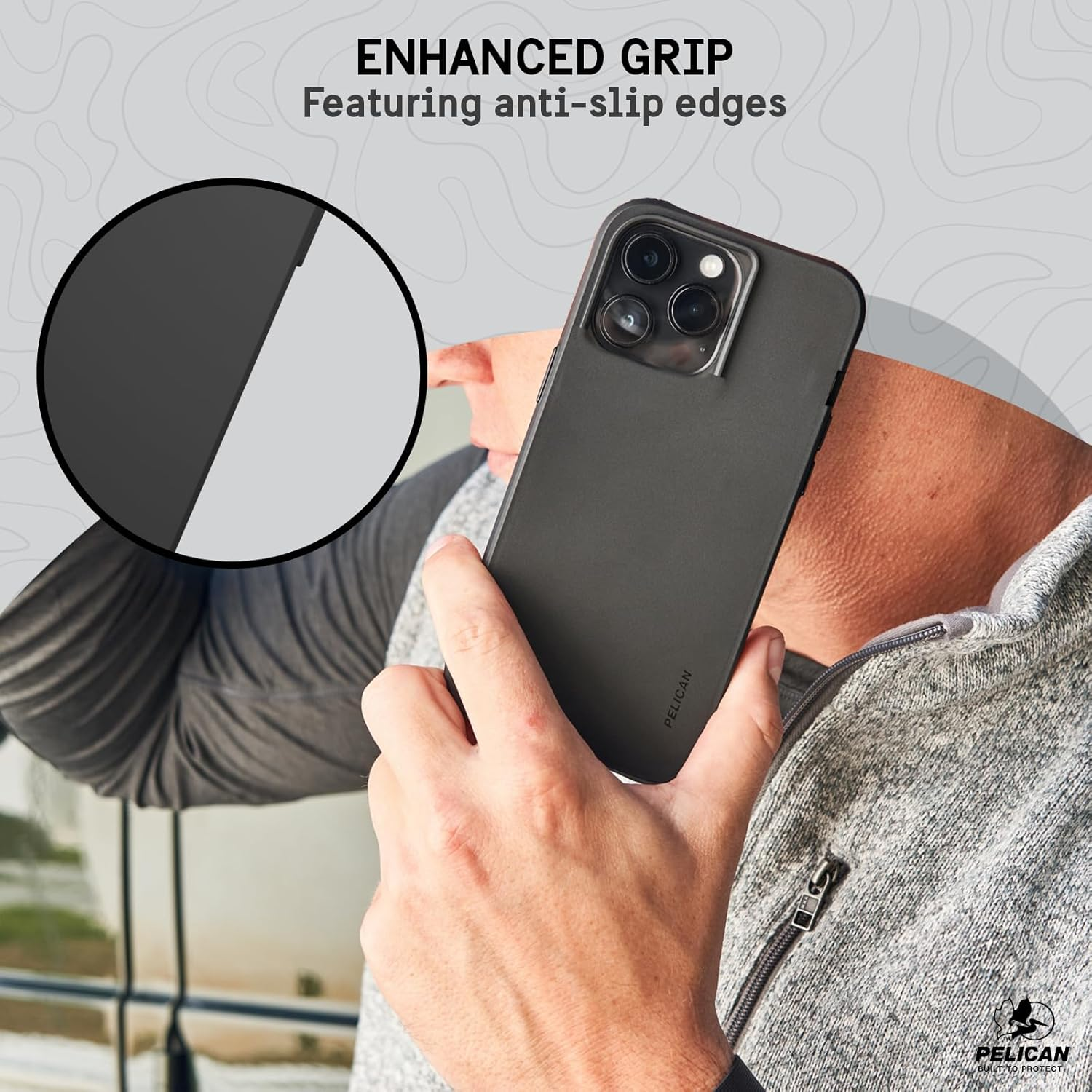 Pelican Ranger Series - Iphone 15 Pro Case 6.1' [Wireless Charging Compatible] Protective Phone Case with Anti-Scratch Tech [12FT Mil-Grade Drop Protection] Slim Rugged Cover for Iphone 15 Pro - Black - Black Magsafe image number 6