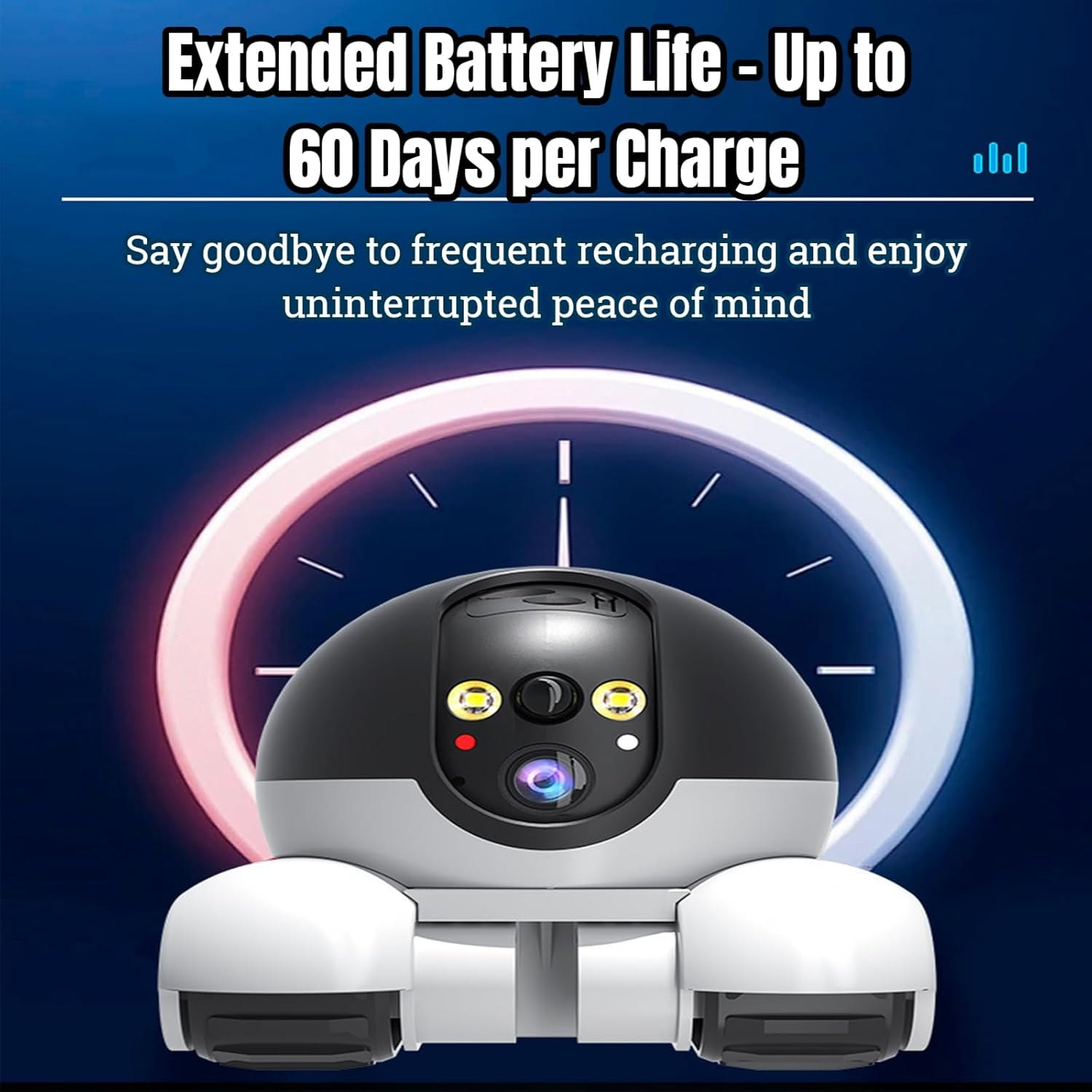 Blinky Bot Robot Camera &ndash; 1080P HD Pet Camera with 360&deg; View, Dual Lens, App Remote Control, Night Vision, 2-Way Audio, Indoor Mobile Wi-Fi Smart Robot (#A) image number 3