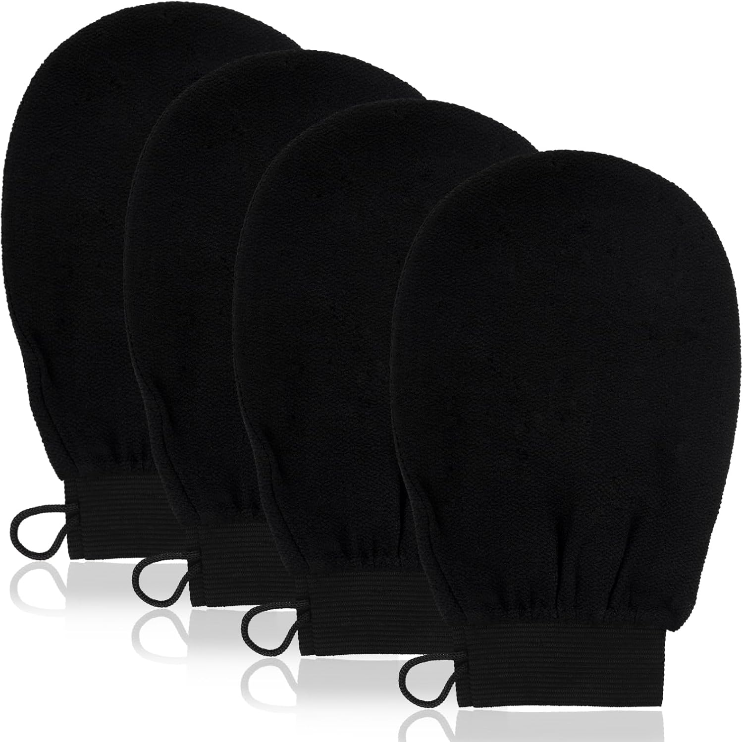 4 Pack Exfoliating Gloves, Gentle Viscose Body Scrub Gloves, Dead Skin Remover Exfoliating Mitts for Deep Body Cleansing (Black) image number 3