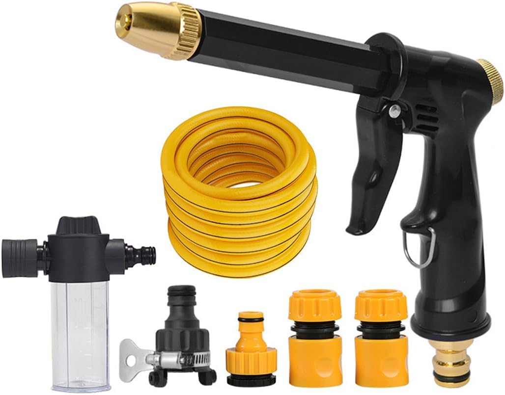 AIMALL High Pressure Car Wash Water Gun Set with Foam Bottle and Antifreeze PVC Hose | Adjustable Spray Nozzle for Car Cleaning Garden Watering Vegetables Flowers image number 5