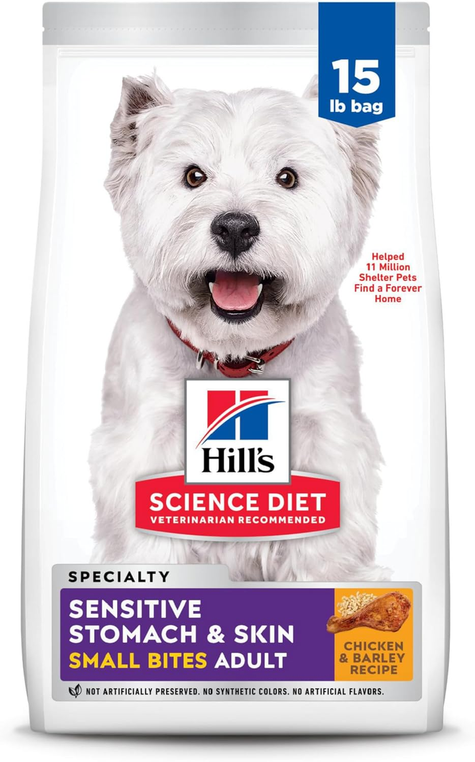 Hill'S Science Diet Sensitive Stomach & Skin Adult Small Bites, Chicken Recipe, Dry Dog Food, 6.8Kg Bag image number 6
