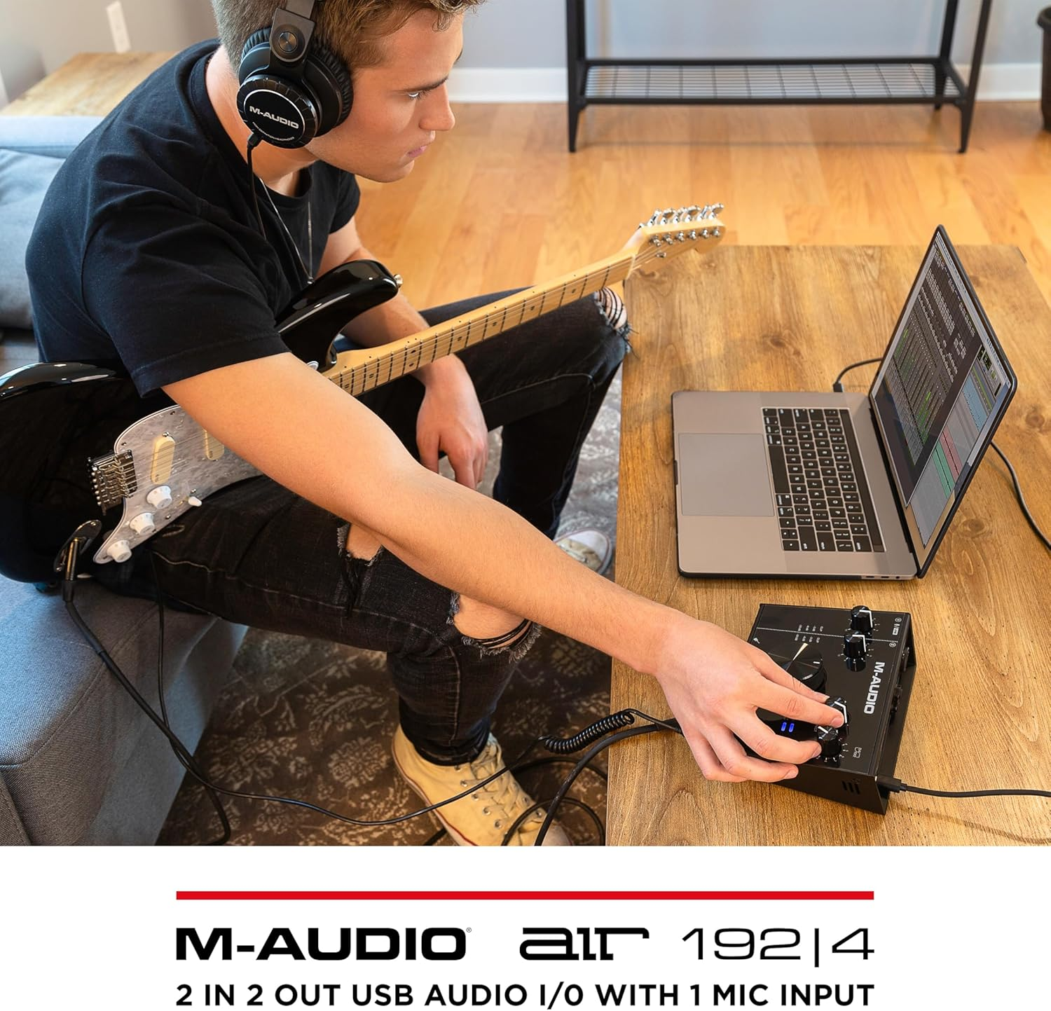 M-Audio AIR 192X4 USB C Audio Interface for Recording, Podcasting, Streaming with Studio Quality Sound, 1 XLR in and Music Production Software image number 1