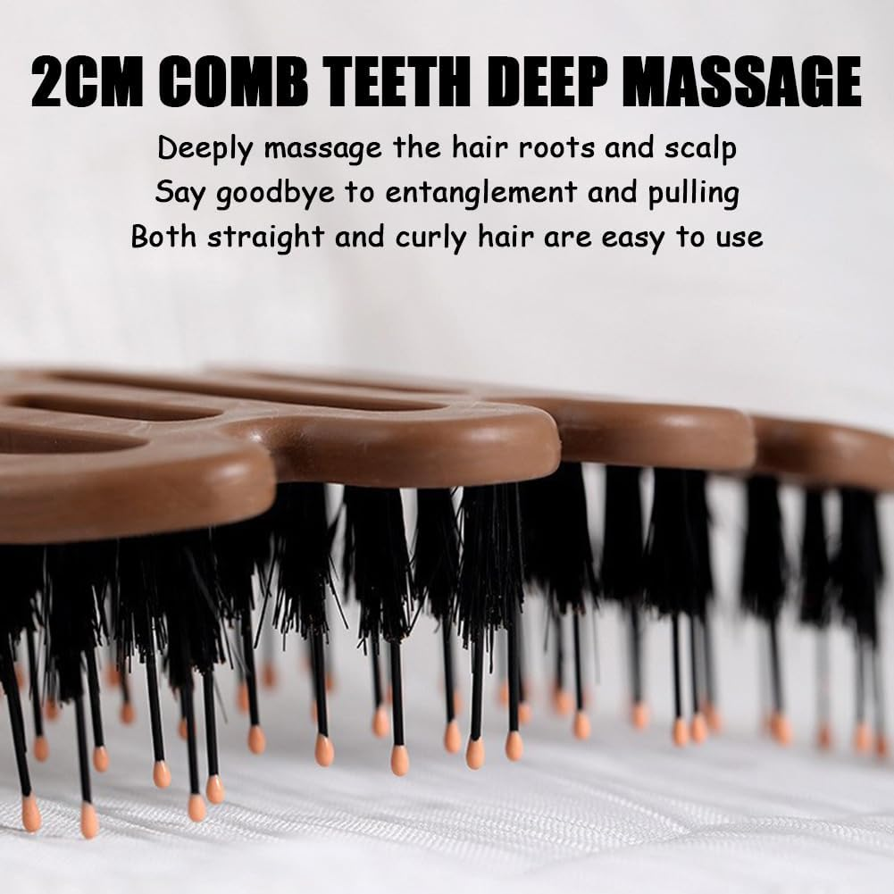 Cithway Volumen+ Brush with Bristles, Hair Brush, Boar Bristles, Brush for Curls, Hair Brush for Volume and Shine, round Brush for Blow Drying, Styling Brush for All Hair Types, Pack of 2 image number 3