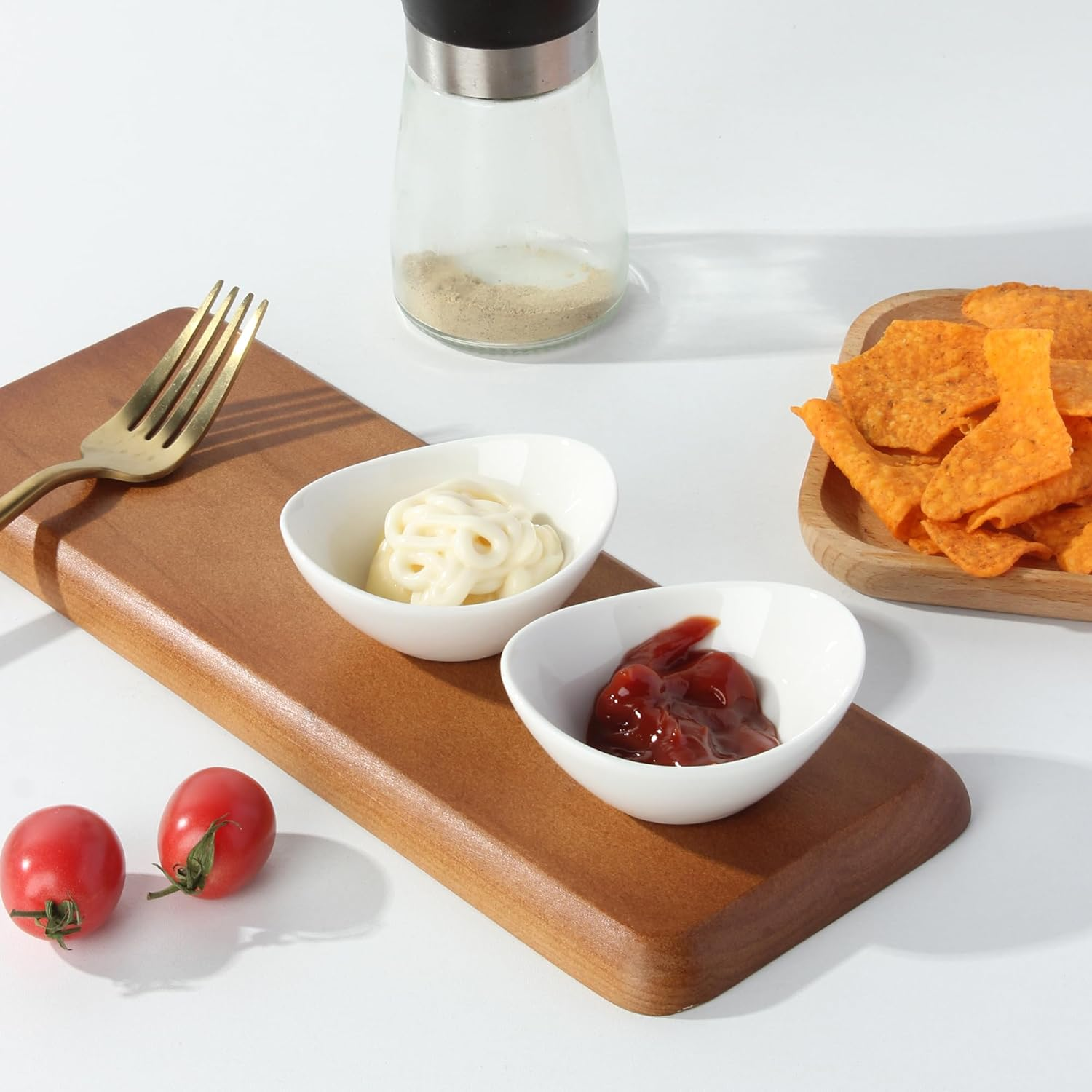 Ceramic Dip Mini Bowls, 12 PCS Soy Sauce Dish, White Dipping Sauce Bowls/Dishes, Mini Serving Bowl for Side Dish, BBQ, Ketchup, Sushi Sauce, Charcuterie Condiment - 1.7Oz image number 3