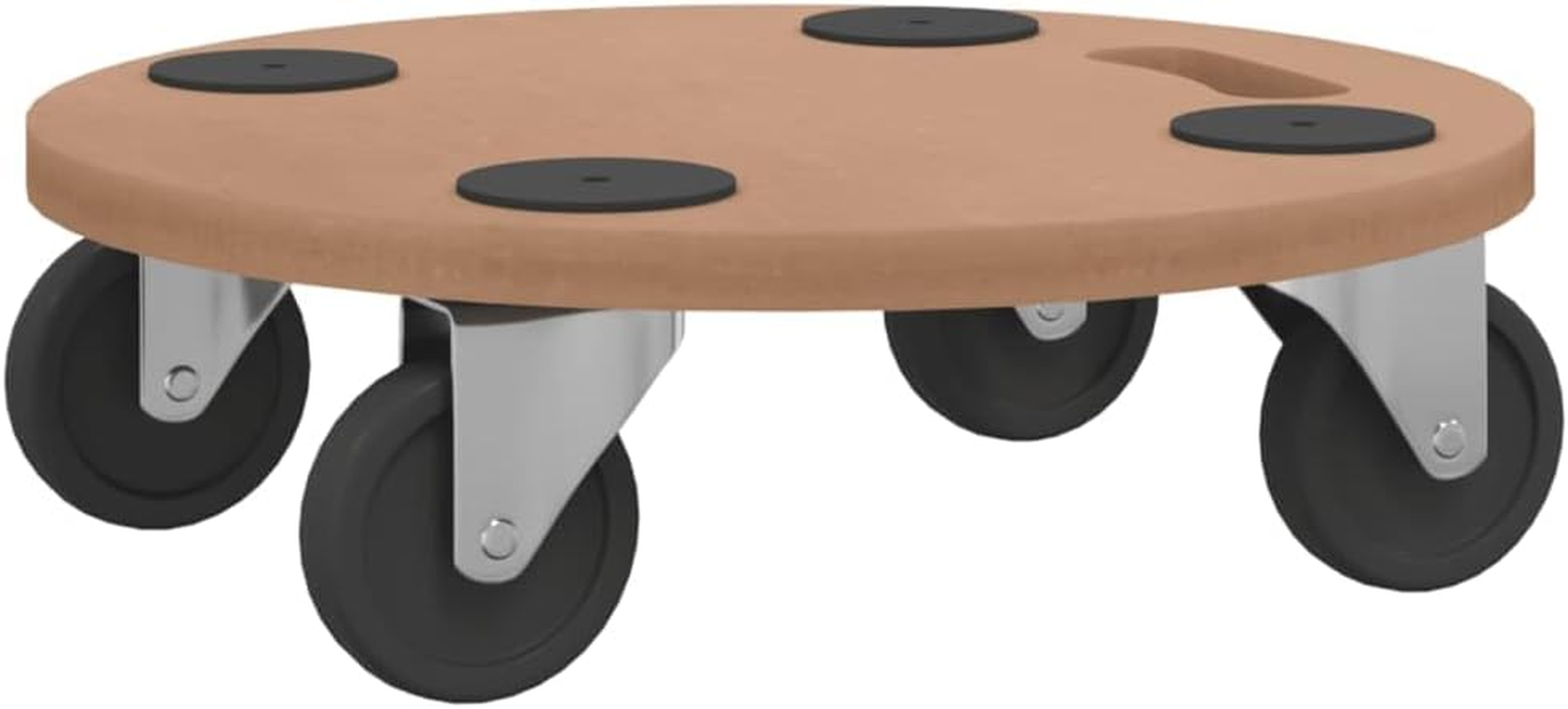 Vidaxl - Pack of 6 Dolly Trolleys; Round, Moisture-Resistant Engineered Wood; with Rotatable Castors and Anti-Slip Pads; 250 Kg Max Load Capacity image number 3
