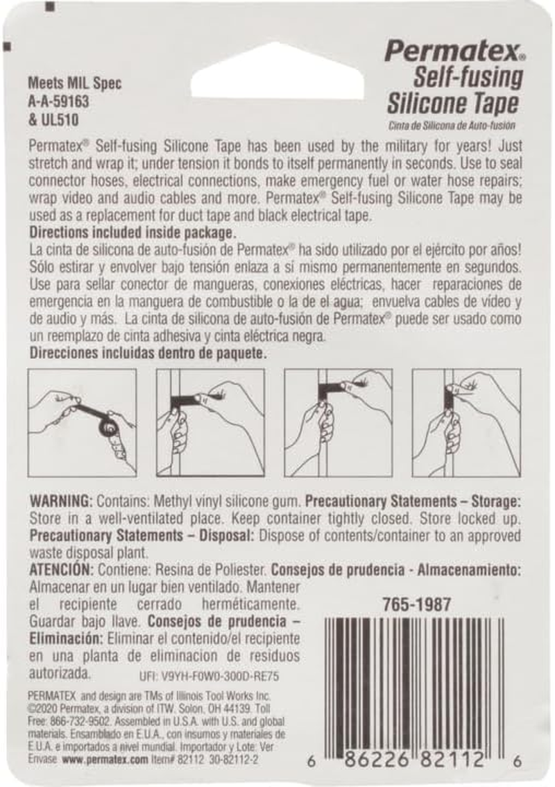 Permatex Self Fusing Silicone Tape, Black image number 1