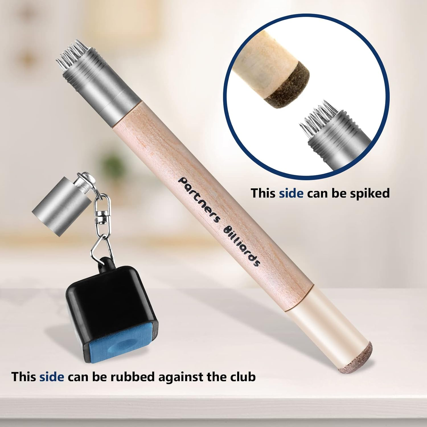 Pool Cue Chalk Holder for Billiards: 2 Pcs 2 in 1 Pool Chalk Holder, Pool Cue Chalk Holder with 4Pcs Pool Chalk Cubes, Portable Cue Chalk Holder, Pool Chalk Holder for Sport Game Tournament Home Hobby image number 2