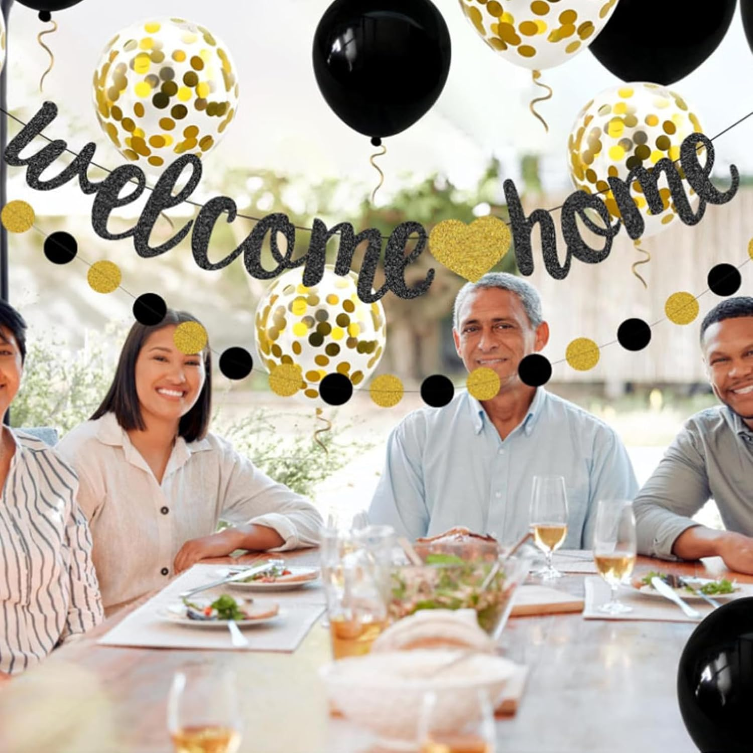 12 PCS Welcome Home Banner, Military Homecoming Decorations, Welcome Home Party Decor Set with Banner, Garland and Balloons, Ideal for Housewarming and Family Celebrations. image number 2