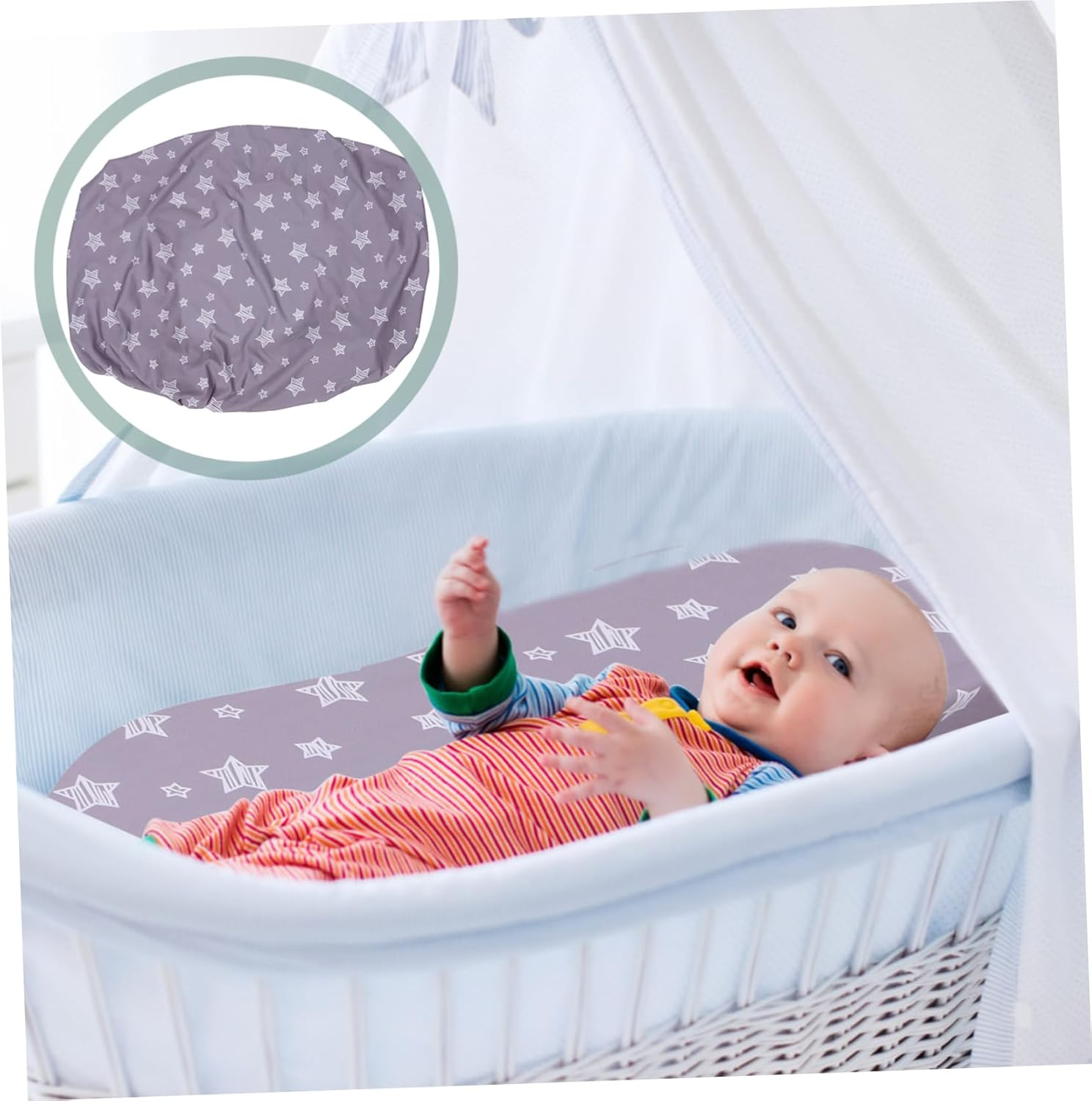 Generic Care Table Cover Changing Pad Cover Changing Table Portable Change Pad Bedding Station Changing Pad Cot &ndash; Tablecloth Boys Topper Decor Grey Sponge image number 3