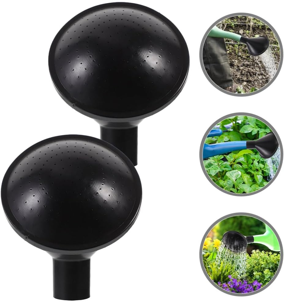 Watering Can Rose Head, 2Pcs Kettle Replacement Nozzles Spray Spout Water Sprinkler Head Universal Watering Can Head Garden Shower Heads for Flower Bonsai Black image number 4