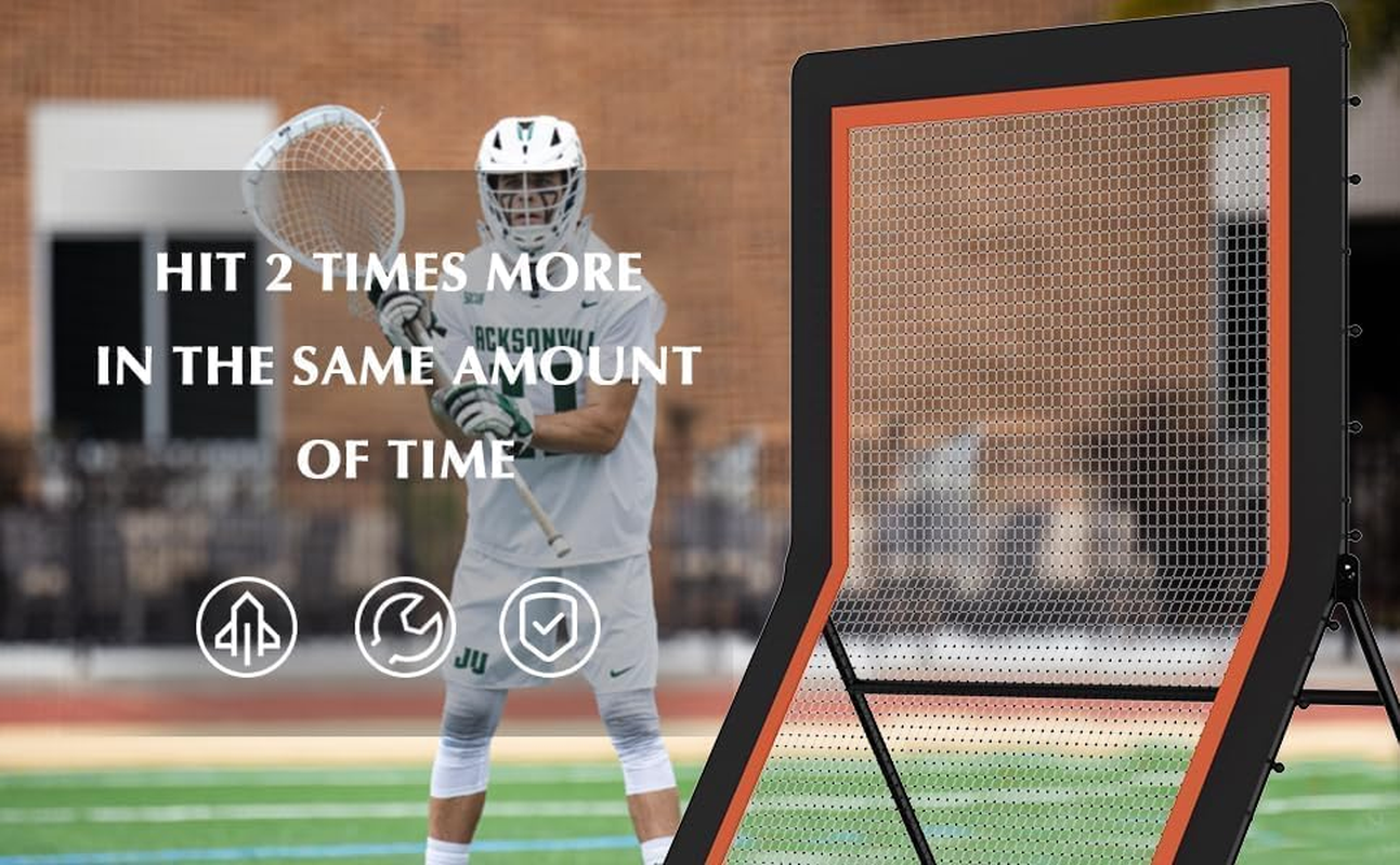 Lacrosse Rebounder 2.3&times;1.65M, Throwback Net with 5 Bounce Back Rebound Angles, Pitch Back Return Net, Rebound Wall for Lacrosse, Baseball, Softball, Soccer, Football, Basketball, Volleyball, Tennis image number 1