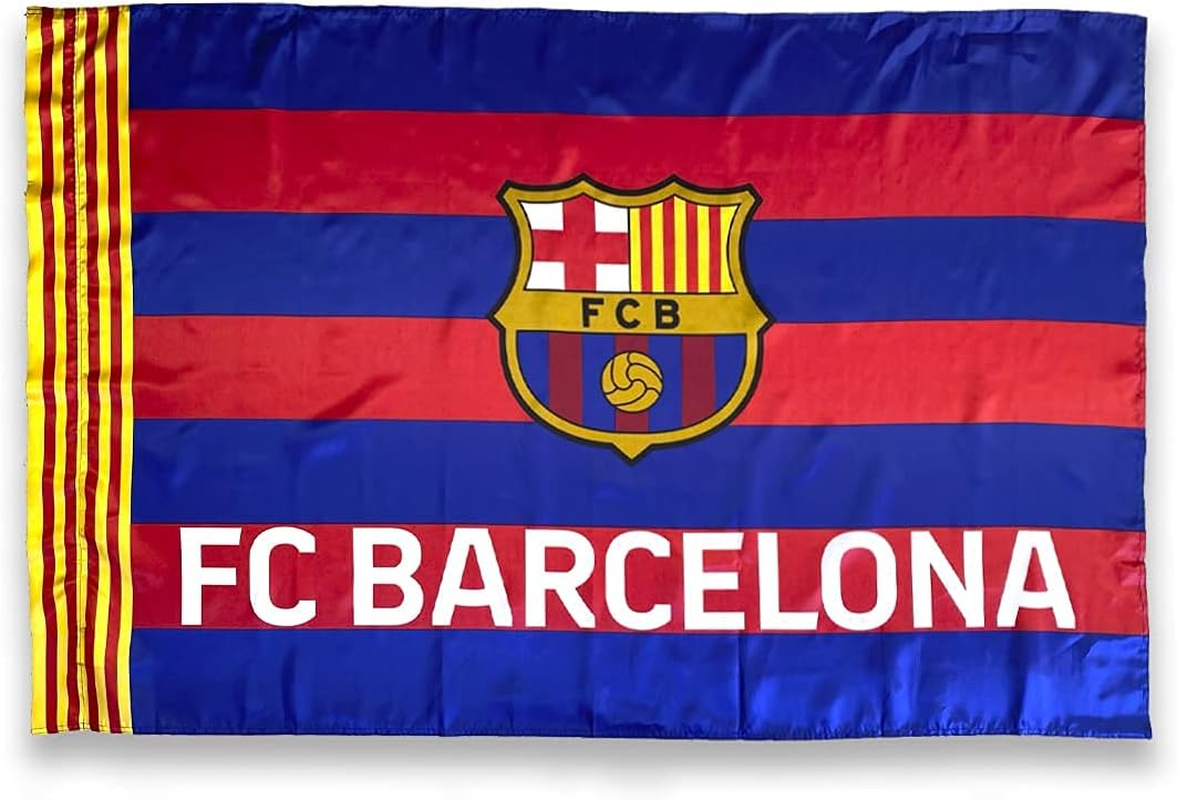 Barcelona Flag Dimensions 150 X 100 Cm Polyester 100% for Exterior E Interior