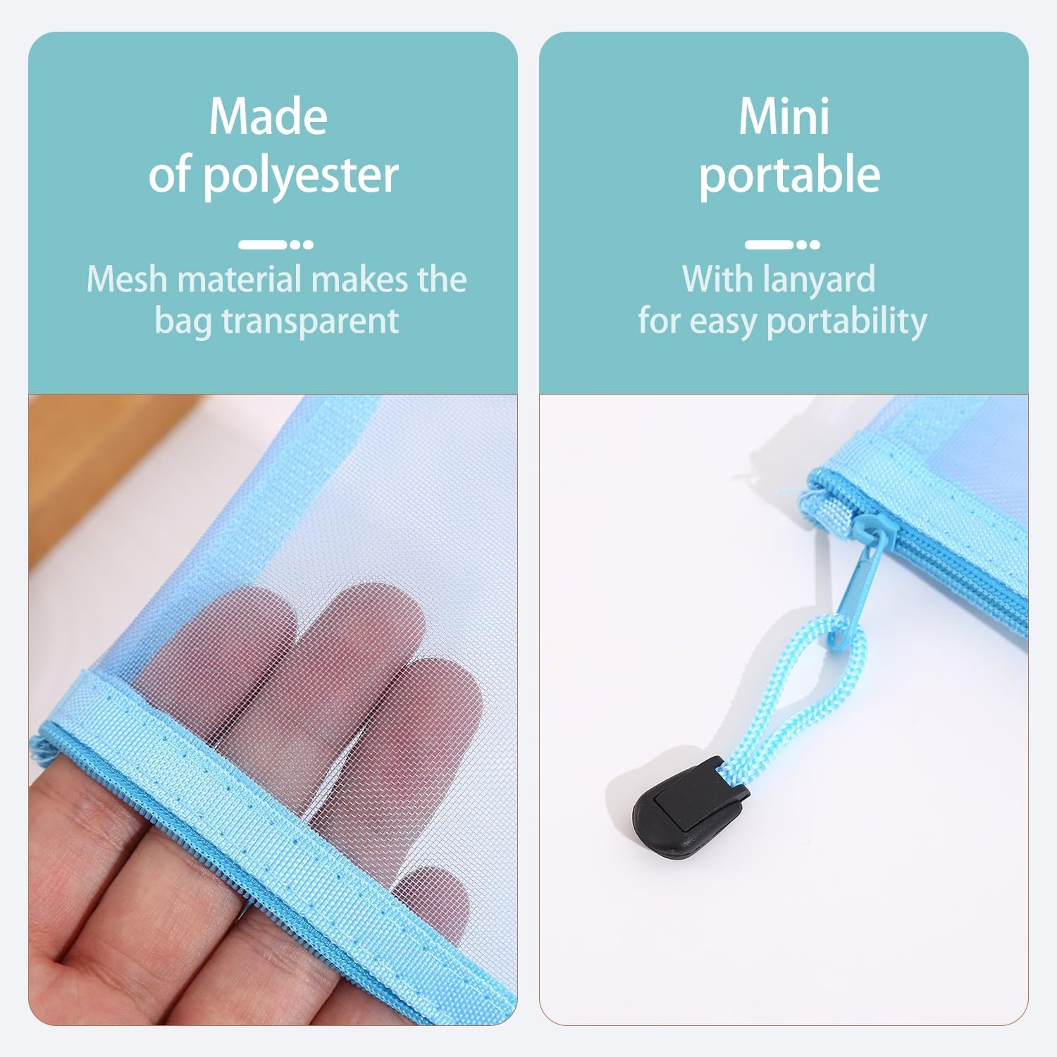 7-Piece Mesh Storage Bag, Mini Portable Storage Bag, Small Items Storage Bag, Travel Supplies image number 2