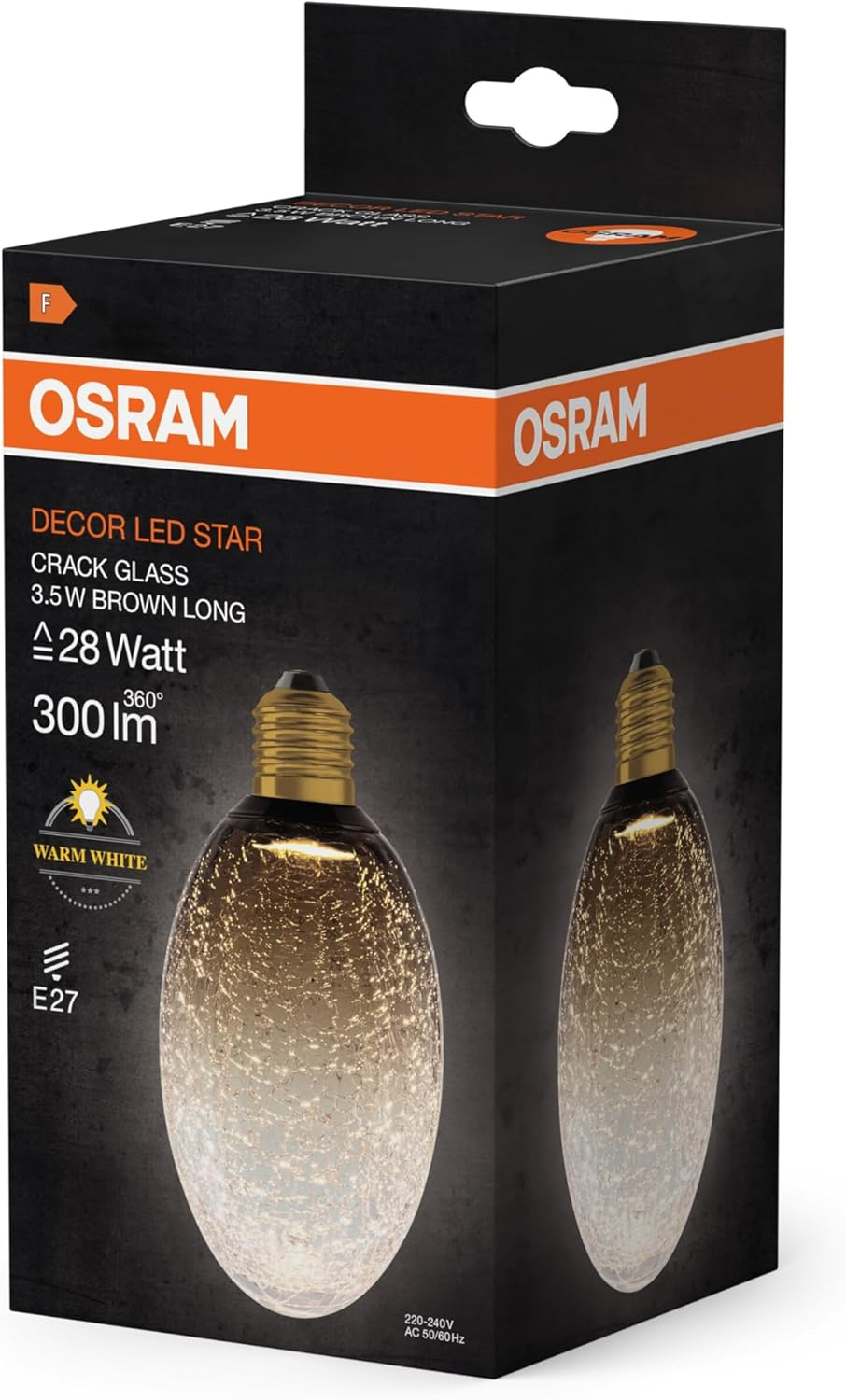 OSRAM Decorative LED Lamp in Cracked Glass in Cracked Glass, Long Brown image number 4