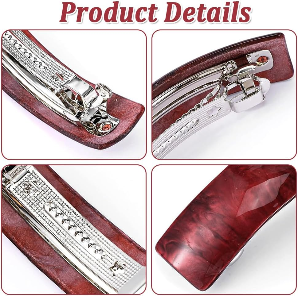 XFSRG Hair Clips Women'S Hair Clip Ombre Design Striped Colour Gradient Rectangular Feather Suitable for Half up Hair image number 2