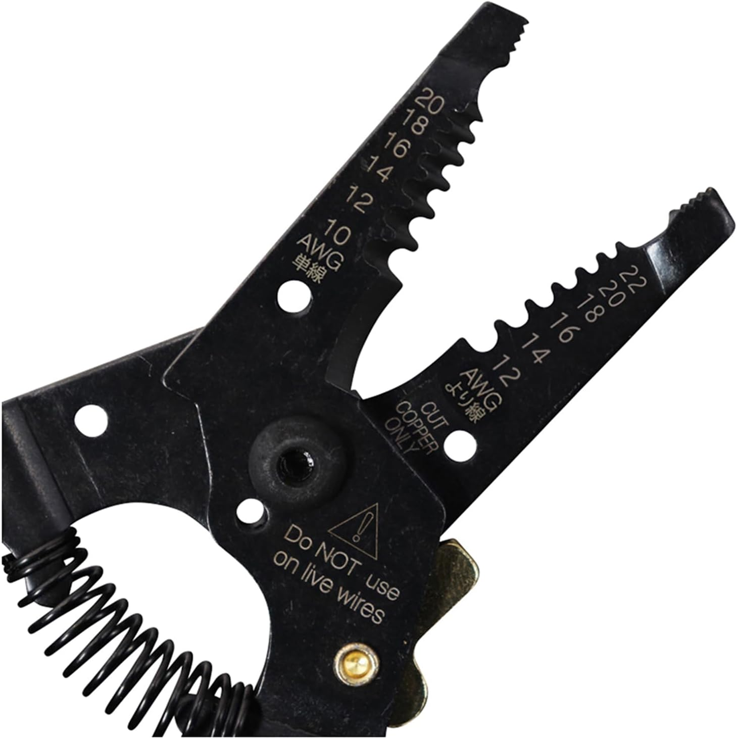 Fujiya PP323A-165-BG Wire Stripper a Type, 6.5 Inches (165 Mm), Black Gold, Spring Included image number 2