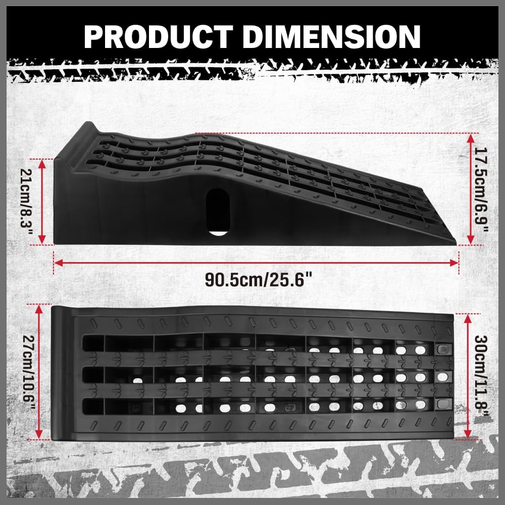 SEDY Heavy-Duty 2 Ton Vehicle Ramps - Durable Non-Slip Surface, Ideal for Low Clearance Vehicles, Extra-Wide Design image number 4