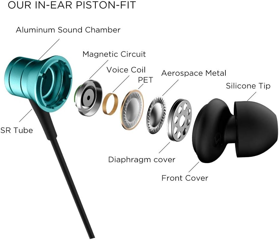 1MORE in Ear Earphones with Microphone，3.5Mm Wired Earphones for Pc/Smartphone, Headphone with Mic，Voice Control, Piston Fit Earphone, Blue image number 3