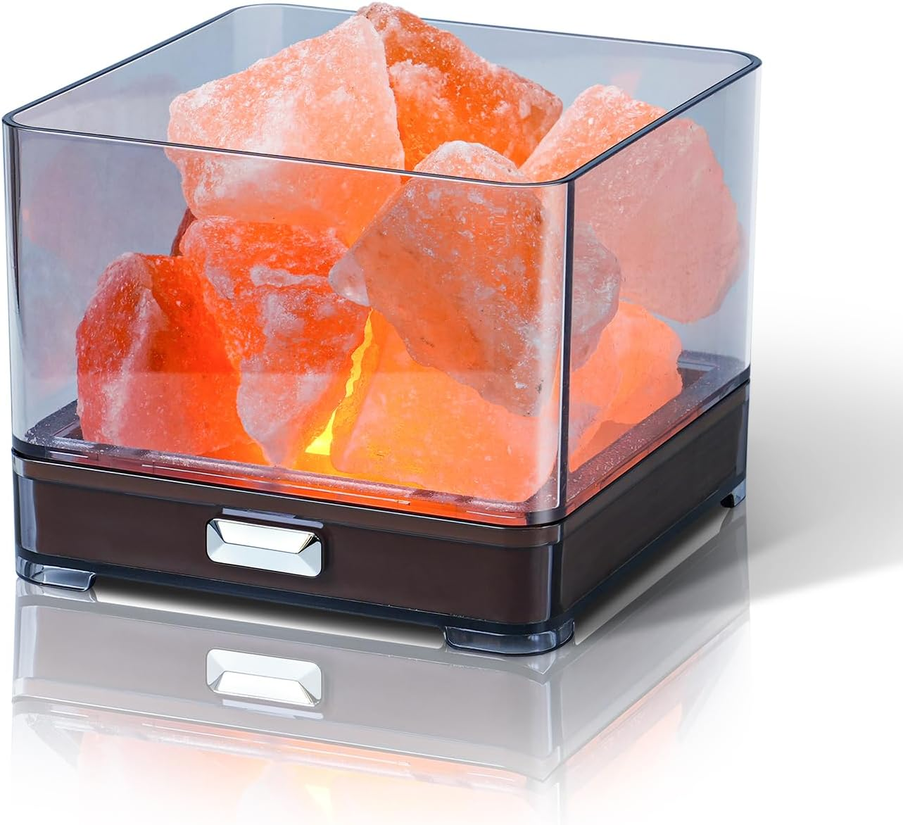 HISUNY Touch Himalayan Salt Lamp with Smart Heating Essential Oil System, 6-Way Dimmable Mini USB LED Pink Natural Salt Rock Night Lamp for Home Decor Zen Gifts Salt Therapy Yoga Spa Meditation