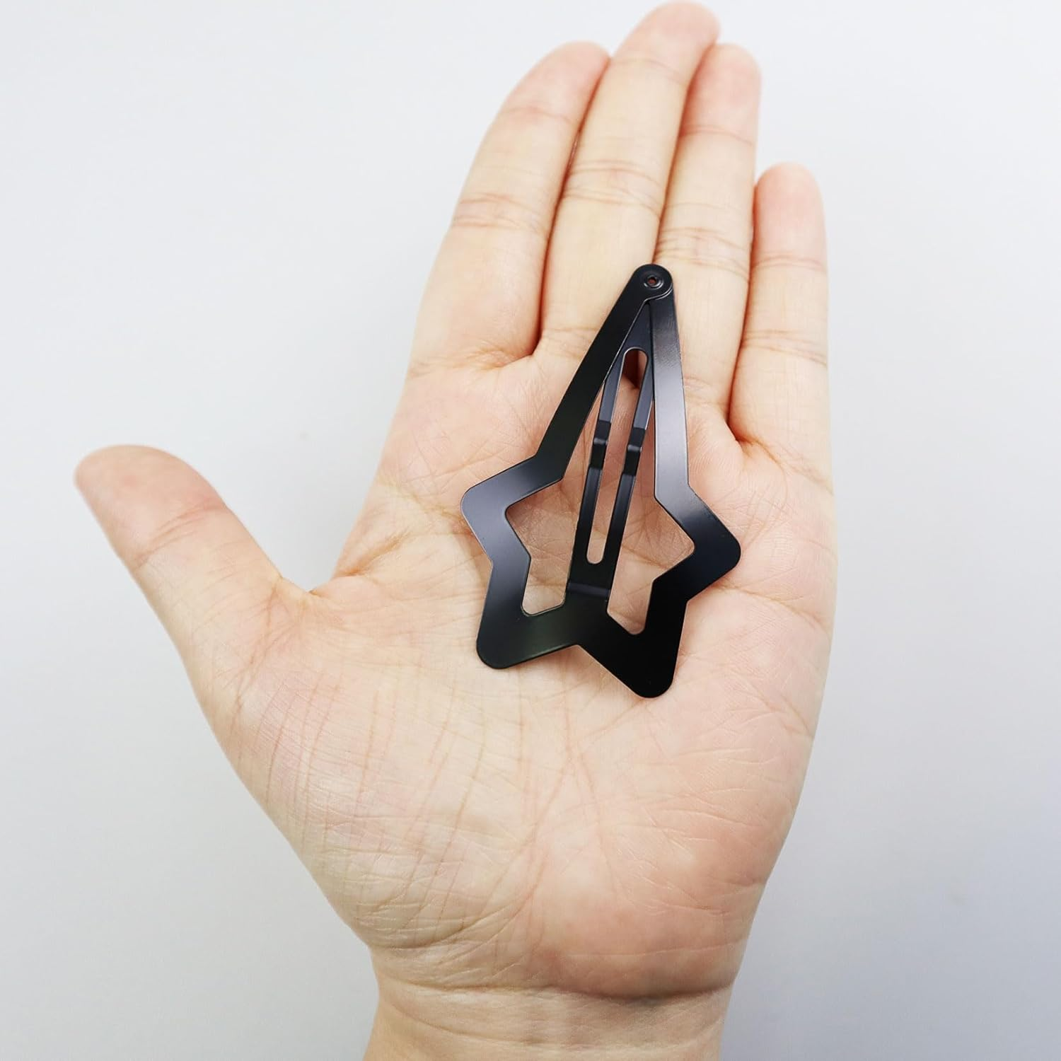 Hair Clips Girls Pack of 10 6.7 Cm Large Snap Hair Clips Hair Clips Metal Hair Clips Black Hair Clips Hair Accessories Hair Clip for Girls, Men and Women, Star Shaped image number 5
