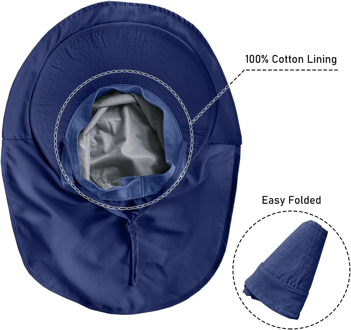 ZEXIAN Womens Sun Hat UPF 50+ Wide Brim and Ponytail Hole, Hiking Safari Hat with Neck image number 6