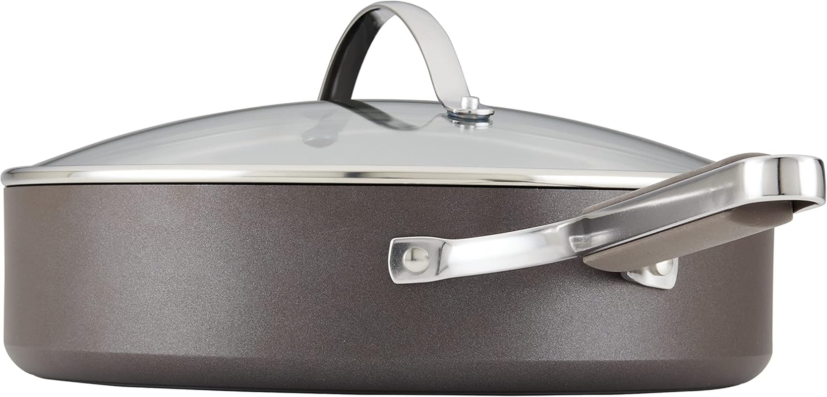 Ayesha Curry Kitchenware Professional Hard Anodized Nonstick Cookware Pots and Pans Set, 10 Piece, Charcoal