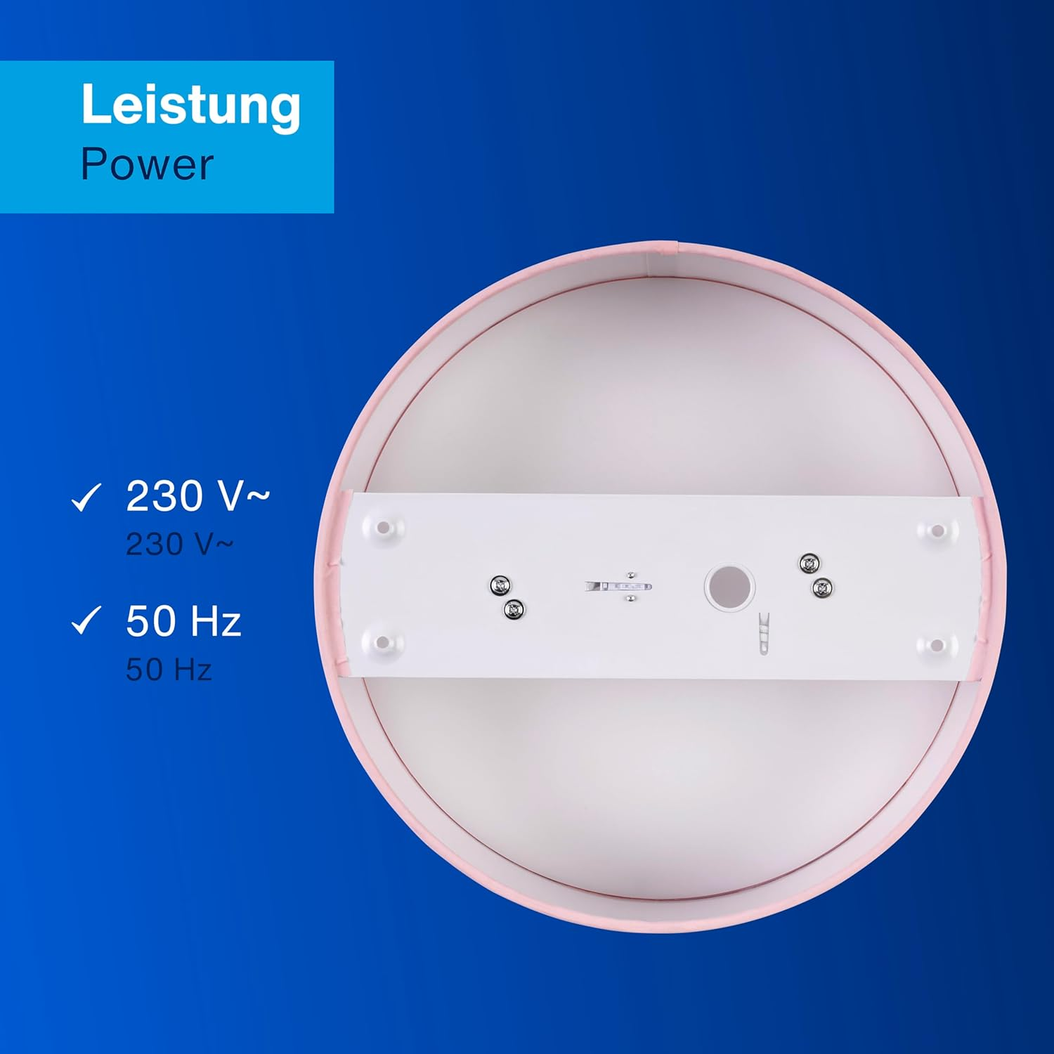 REV Ceiling Lamp 30 Cm round Ceiling Light with Fabric Shade in Modern Style - Ideal for Bedrooms, Living Rooms and Kids Bedrooms, Pink