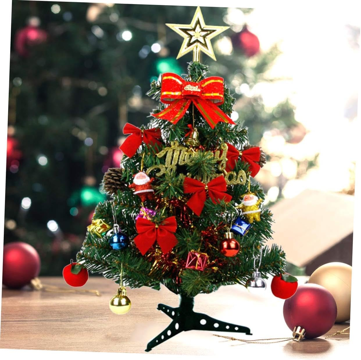 45Cm Small Tabletop Christmas Tree Desktop Ornament Artificial Holiday Decoration for Home and Party image number 1
