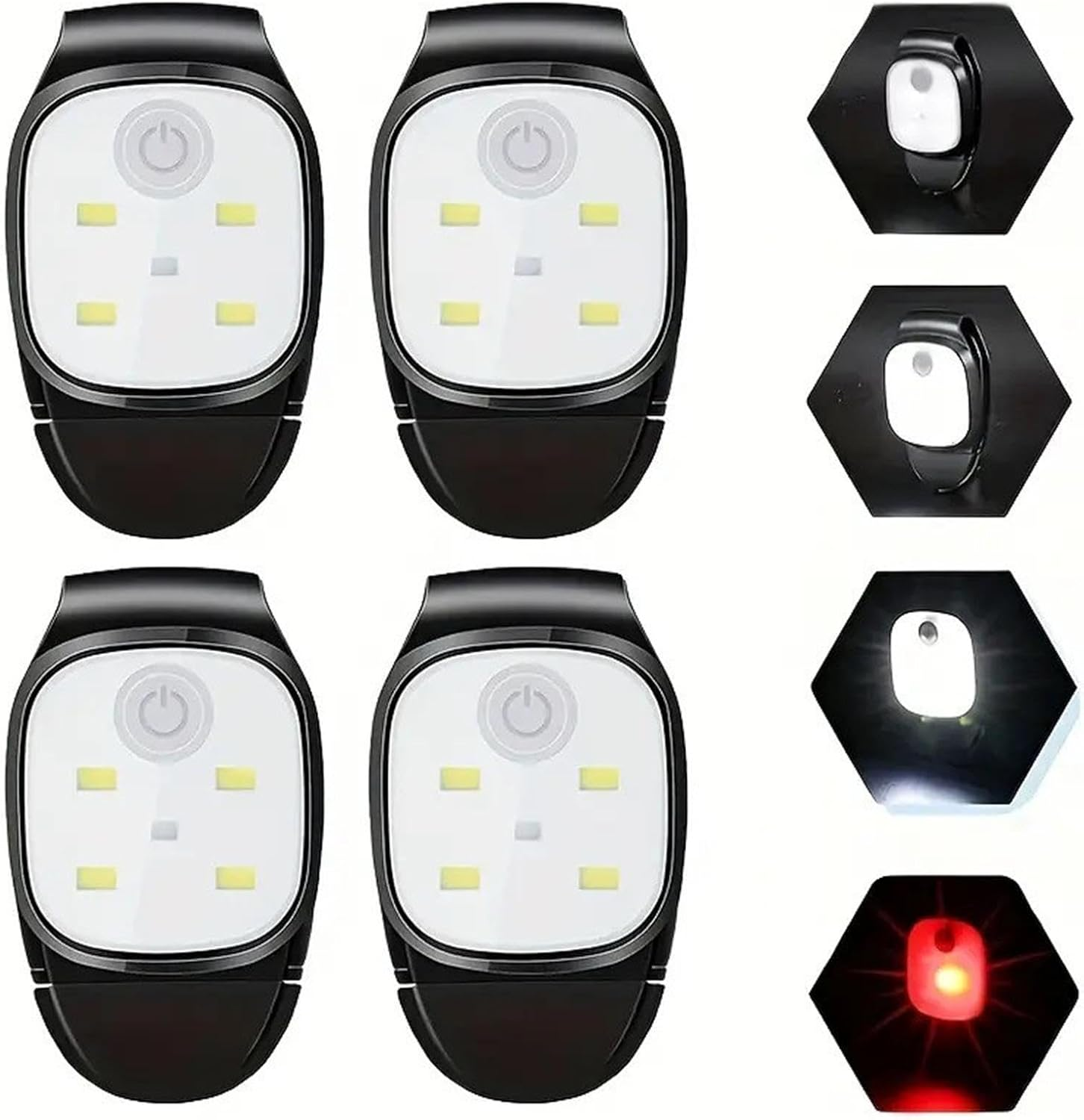 Lmyit Running Light Clip | Portable Multifunctional 5 LED Lamp USB Charging | High Visibility Accessories, Rechargeable Safety Flashlight for Camping image number 3