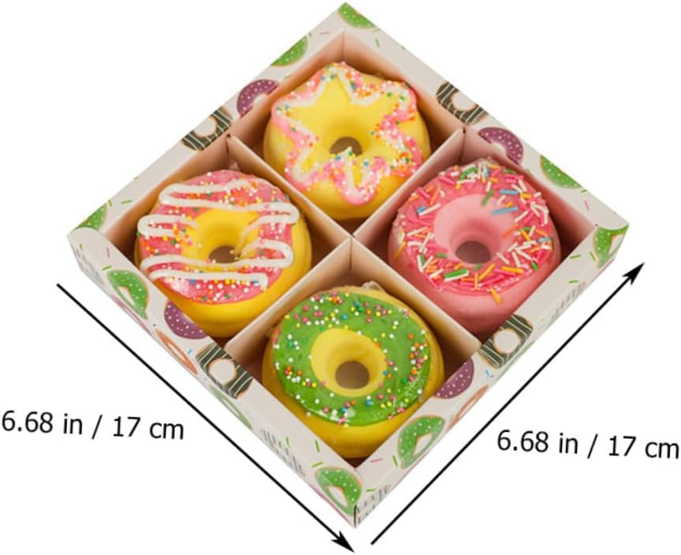 COMPUKAS 100G Assorted Doughnut Shape Bath Balls Moisturizing Spa Bath Salts 4-Pack for Relaxing Experience Random Style image number 6