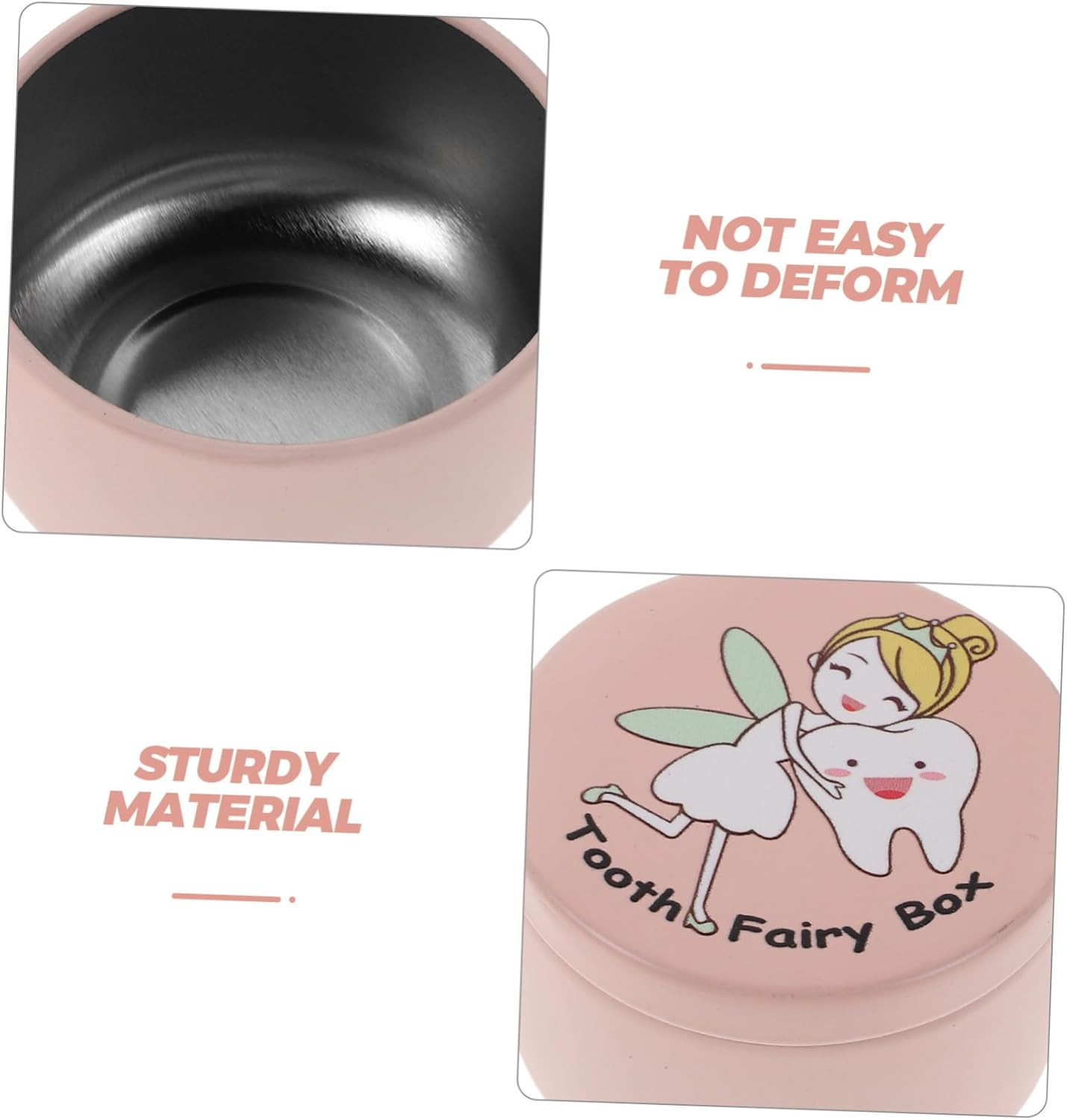 2Pcs First Tooth Container: Tooth Holder Umbilical Cord Keepsake Case Cute Baby Teeth Keepsake Box Fetal Hair Container Fairy Box Pink image number 3