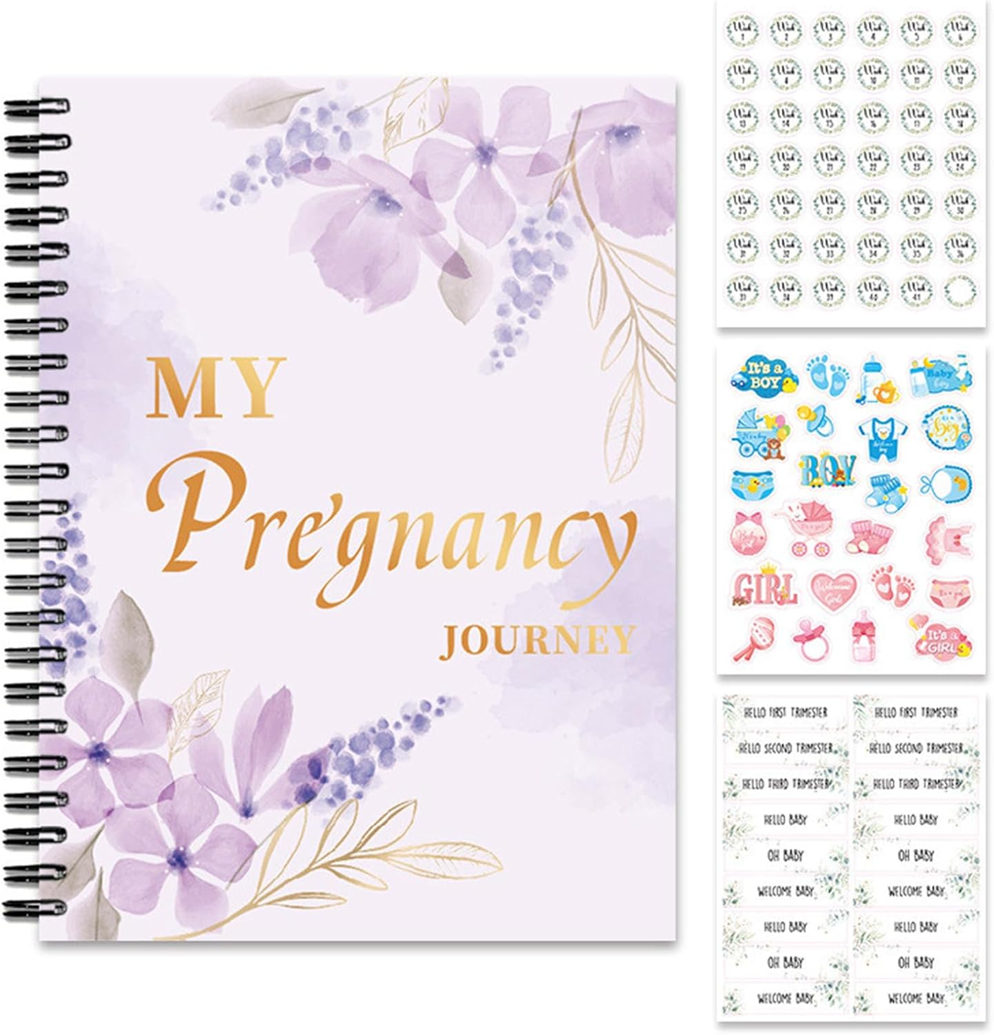 Pregnancy Journal Book, Maternity Memory Planner with Stickers Pack, Tracks Weekly Milestones, Organizes Prenatal Notes, Baby Bump Record Keeper for Home Travel Dorm Apartment image number 6