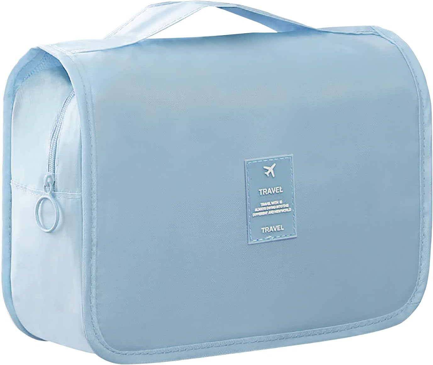 Makeup Bag Organizer Hanging Travel Toiletry Bag for Women, Water-Resistant Cosmetic Bag for Girls, Travel Make up Bag for Accessories Toiletries, White Cactus