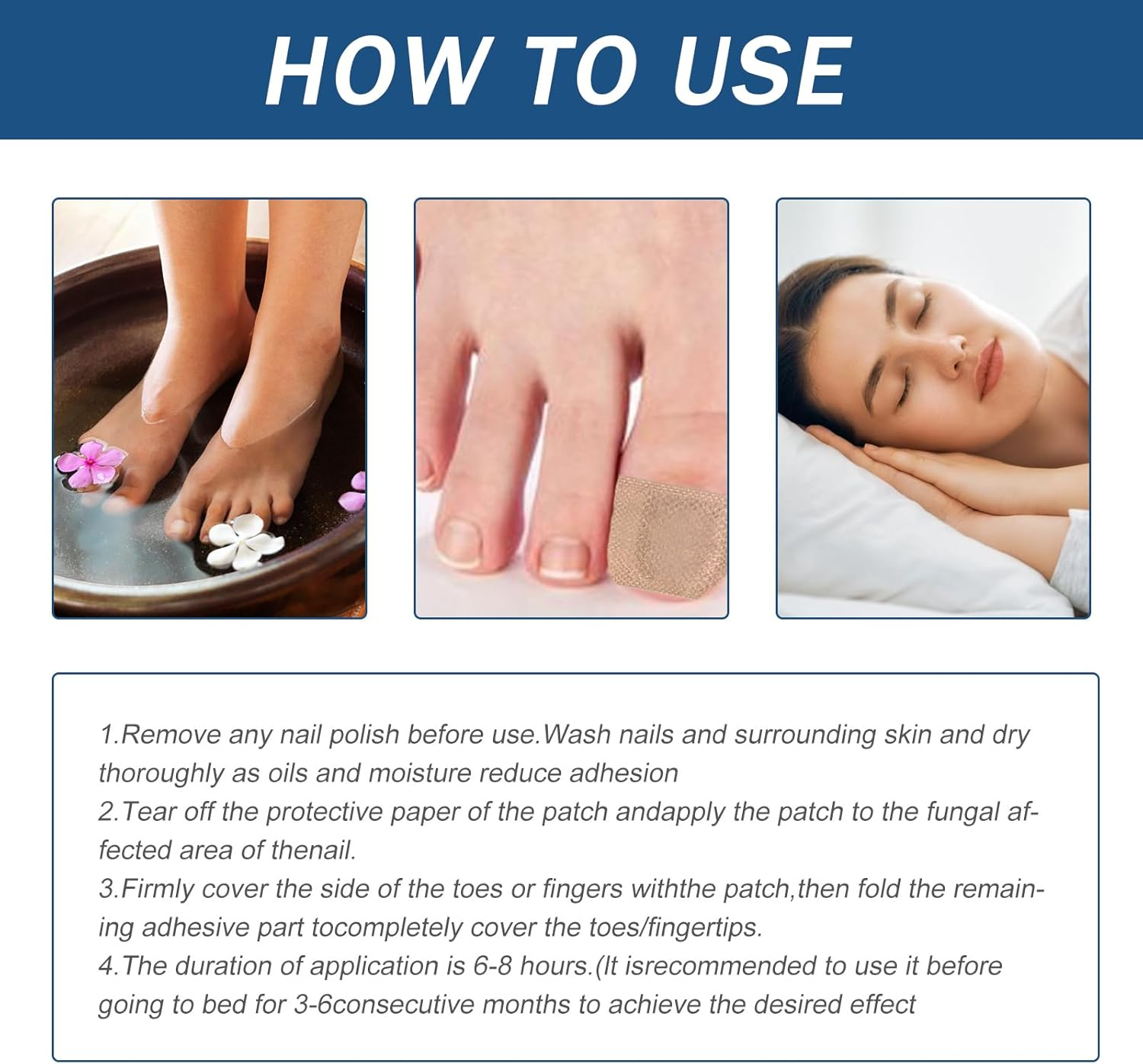 64 Pieces Nail Plasters Multipurpose Nail Care Pads for the Appearance of Damaged or Discolored Nails image number 3