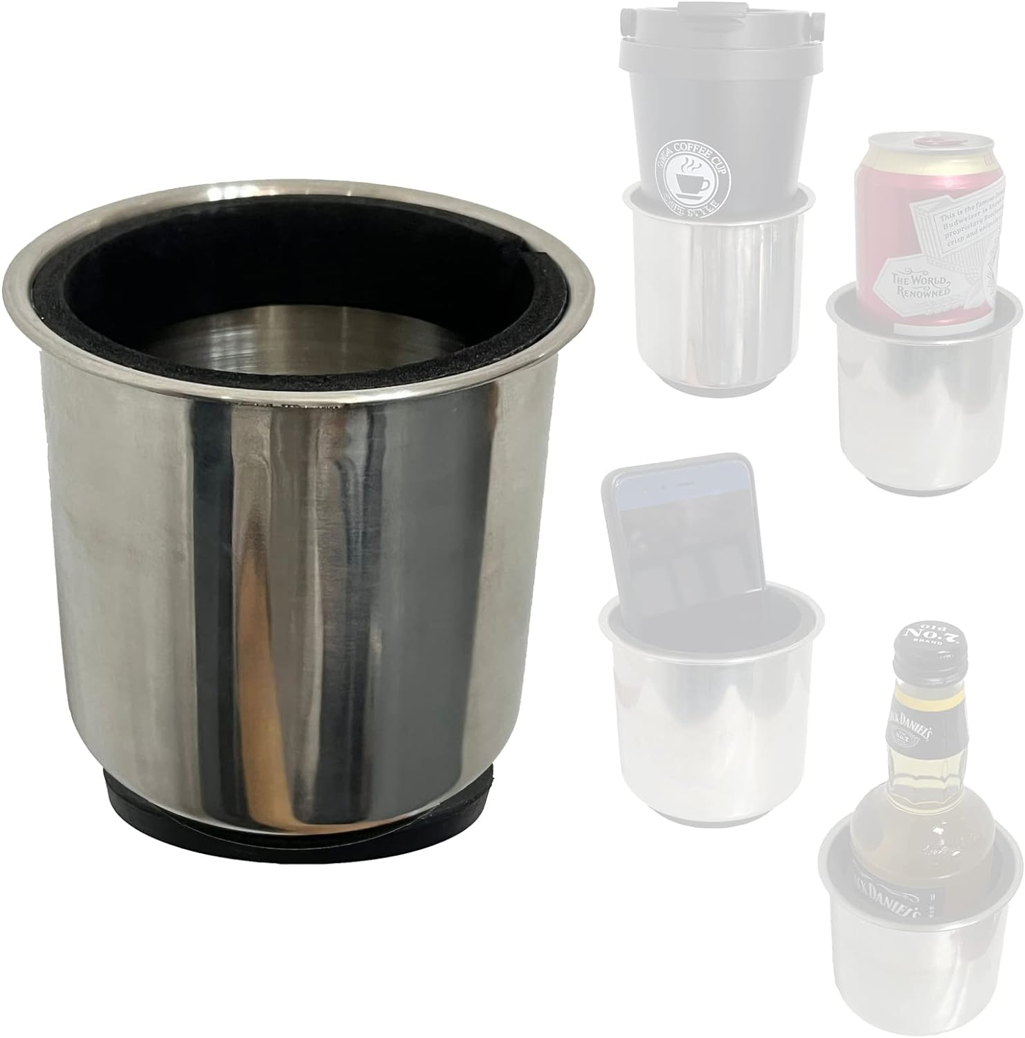 Pmsanzay Horizontal Mounting Magnetic Cup Holder Beverage Holder Drink Holder- Great for Tractors -Horizontal Mounting, Stainless Steel ( with Buffer Protection Layer ) image number 5