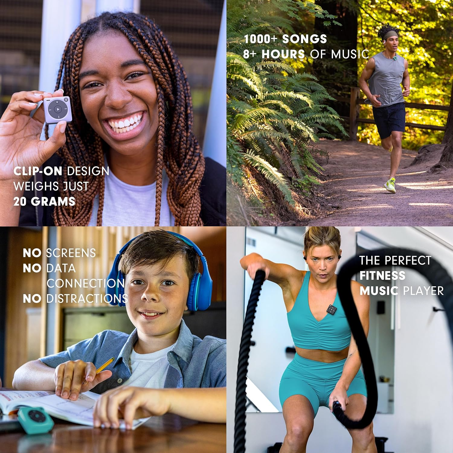 Mighty 3 Spotify Music Player - Compatible with Bluetooth & Wired Headphones - 1,000+ Song Storage - No Phone Needed - (Black), M200 image number 2