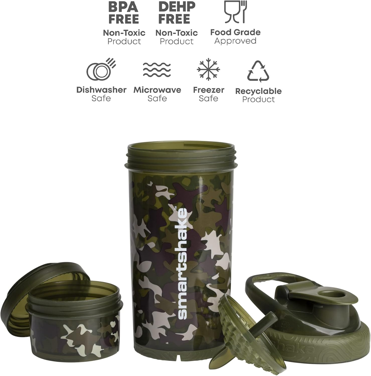 Smartshake Revive Shaker, 750 Ml Capacity, Camo Green image number 6