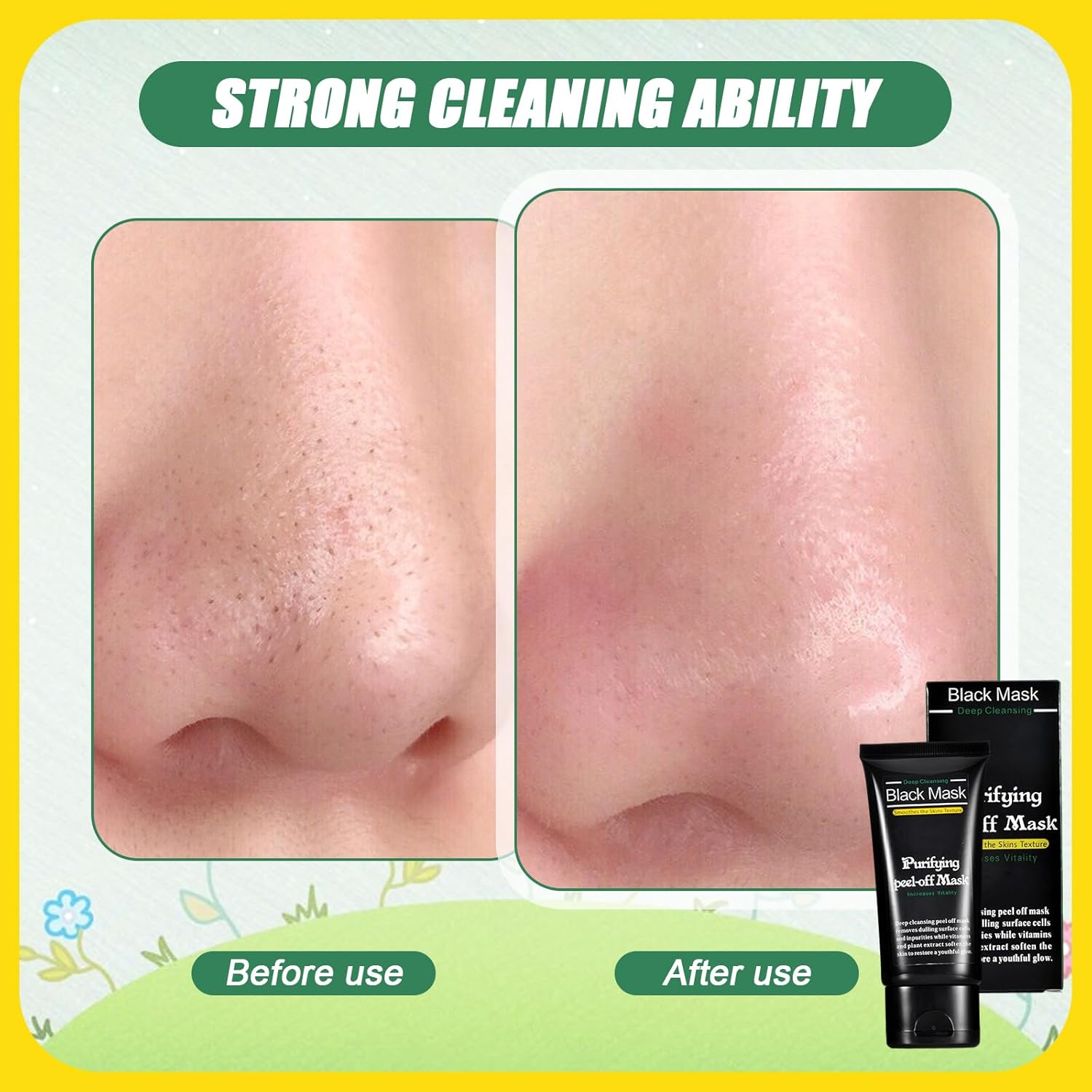 50Ml Blackhead Remover Mask - Activated Charcoal Peel off Mask for Face & Nose - Deep Pore Cleaner for Women & Men - Blackhead Treatment & Pore Release image number 3